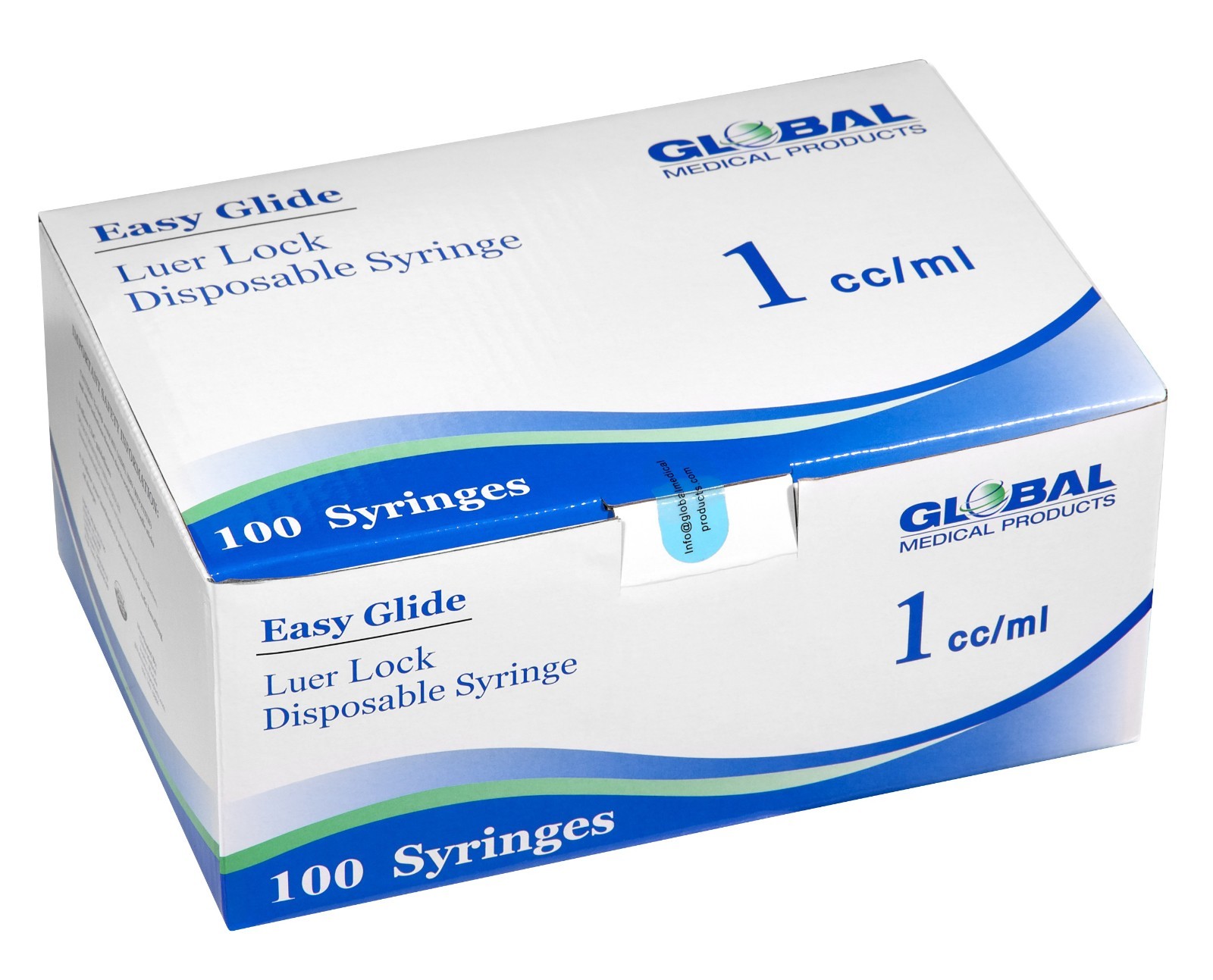 Global Medical Products – Easy Glide 1cc Luer Lock Syringe (No Needle) – QTY 100