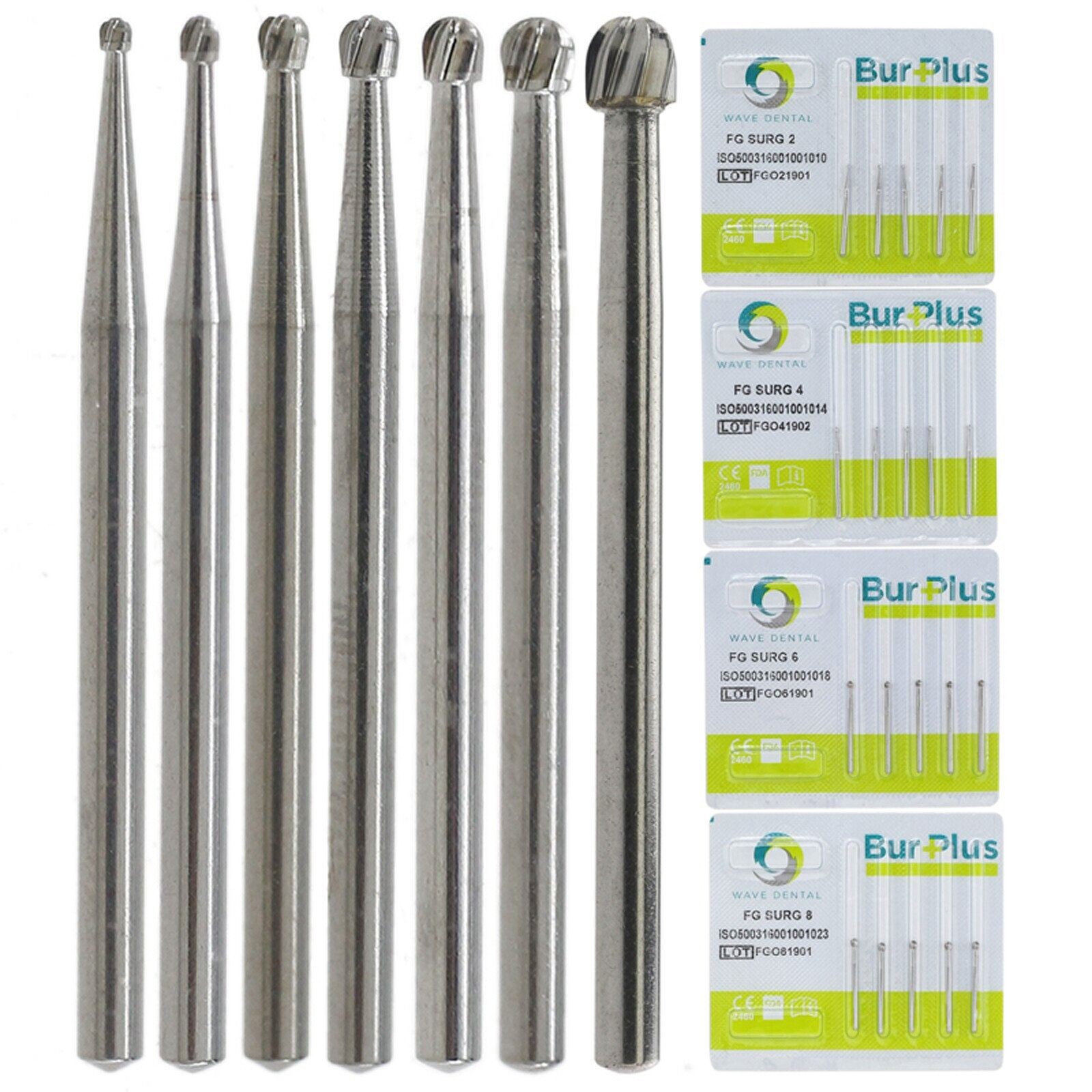 WAVE Dental FG SURG Burs 25mm Long High Speed Round Surgical Carbide Bur 6 8 1/4
