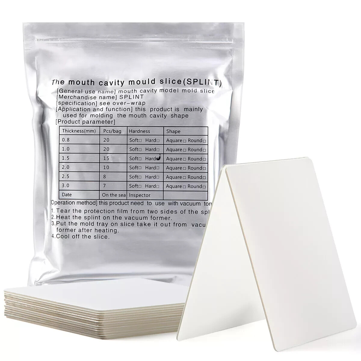 Dental Orthodontic Splint Retainer Vacuum Forming Sheet Soft/Hard 0.8-3.0mm