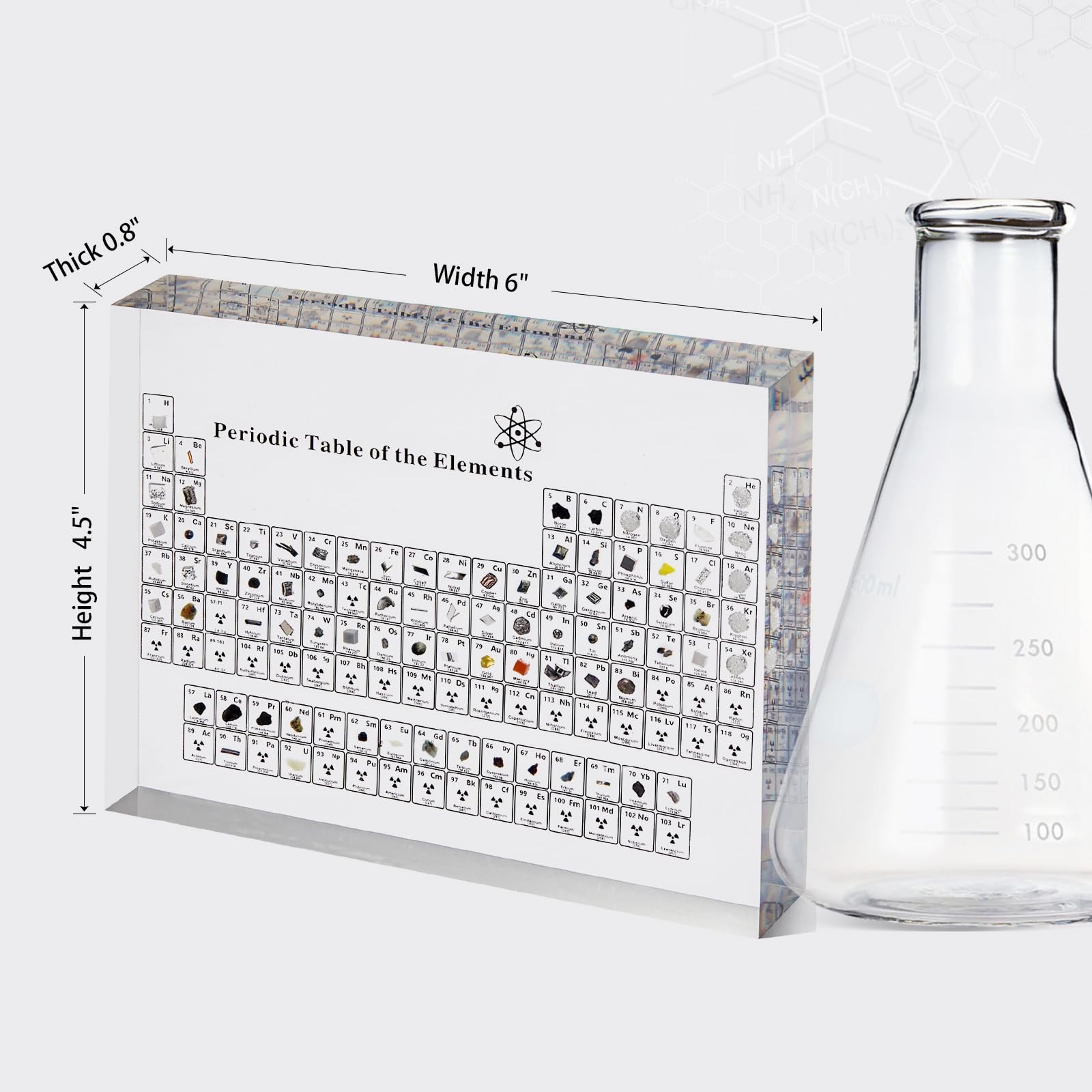 Periodic Table with Real Elements Inside, Acrylic Periodic Table Display 83 Real