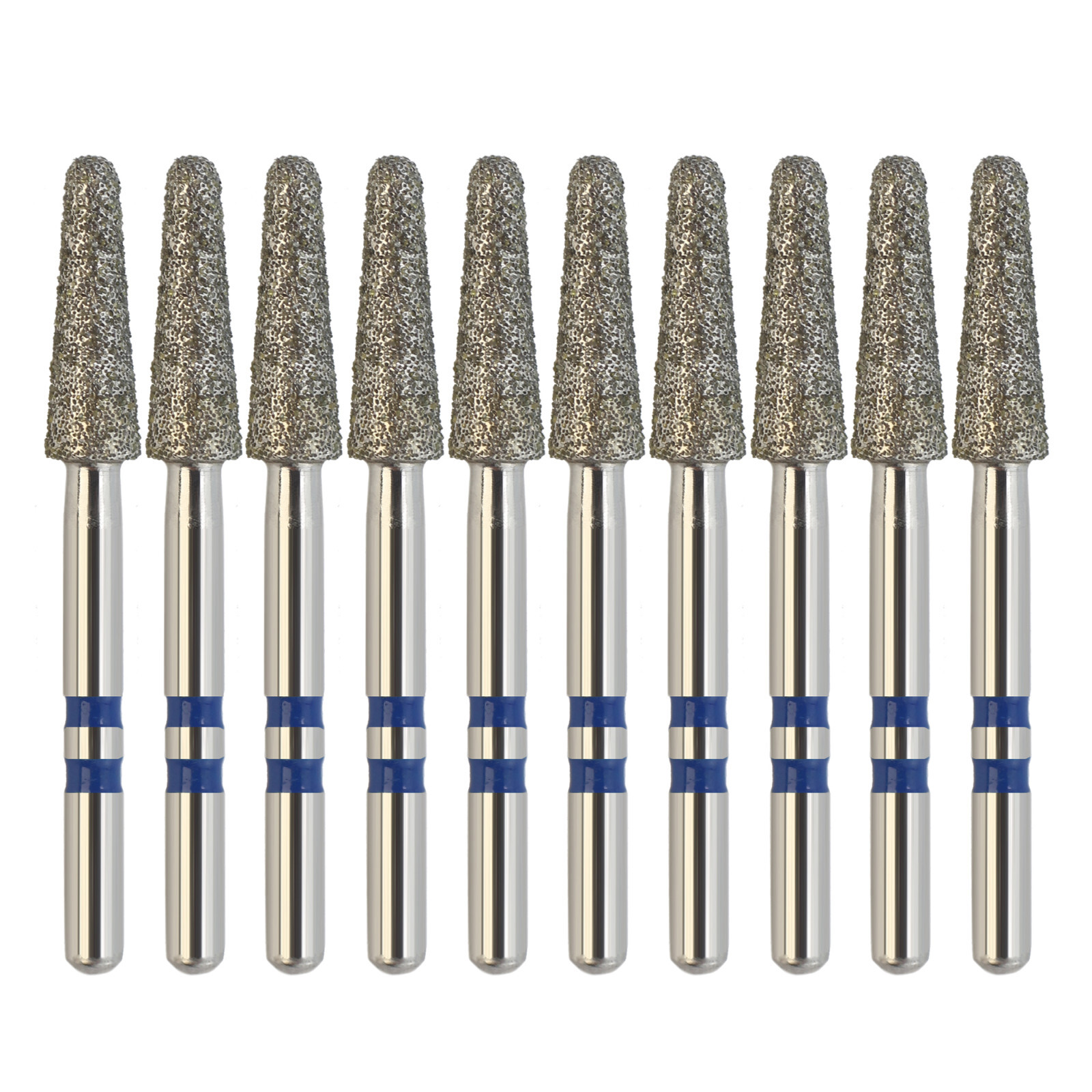 Dental Diamond Burs Round End Taper Zirconia Adjustment FrictionGrip Fine Medium