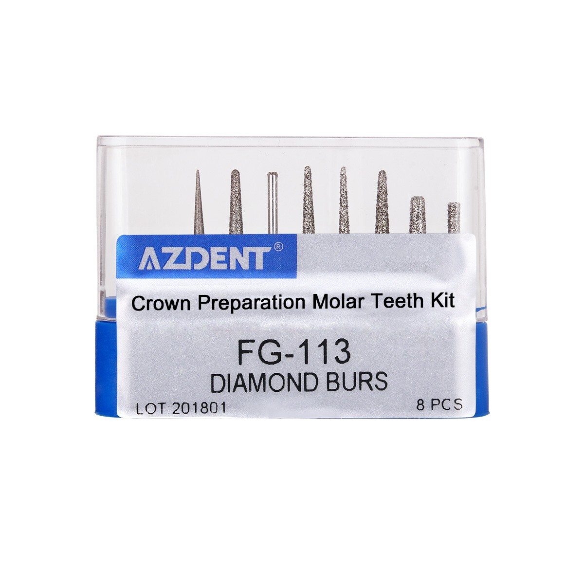 AZDENT Dental High Speed Diamond Burs Crown Preparation Molar Teeth Kit FG-113