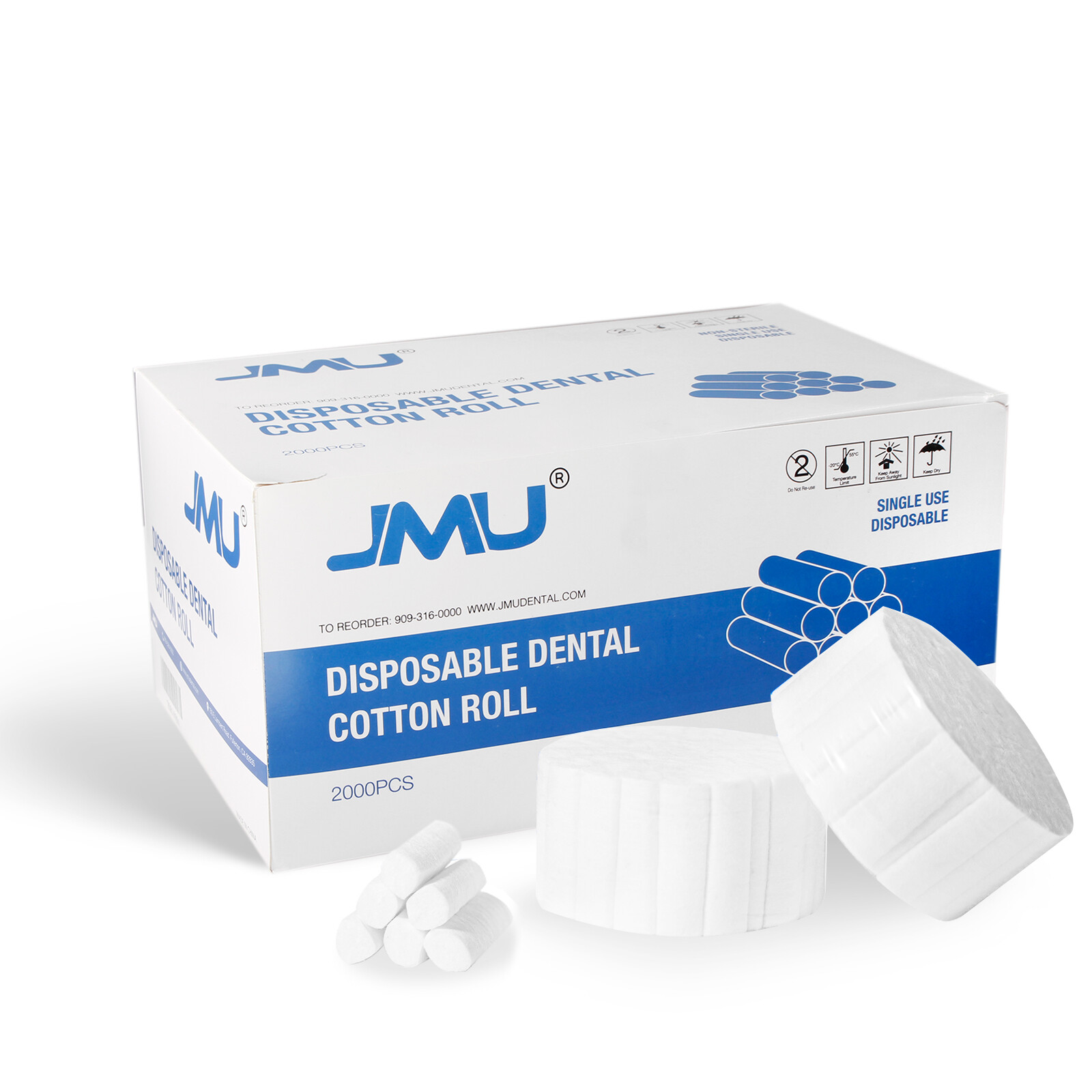 JMU Dental Disposable Cotton Rolls 1”/1.5” High Absorbent Mouth Cotton Rolls