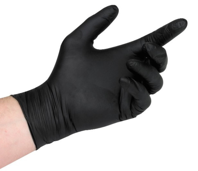BLACK NITRILE GLOVES, CASE OF 1000, 5 MIL THICK, POWDER-FREE, (S,M,L,XL)