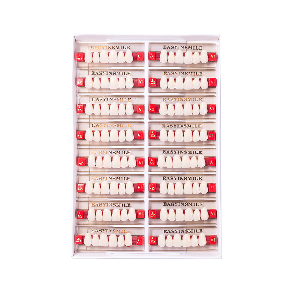 Dental Acrylic Resin Denture False Teeth Upper Lower Full Set A1/A2/A3 Shade USA