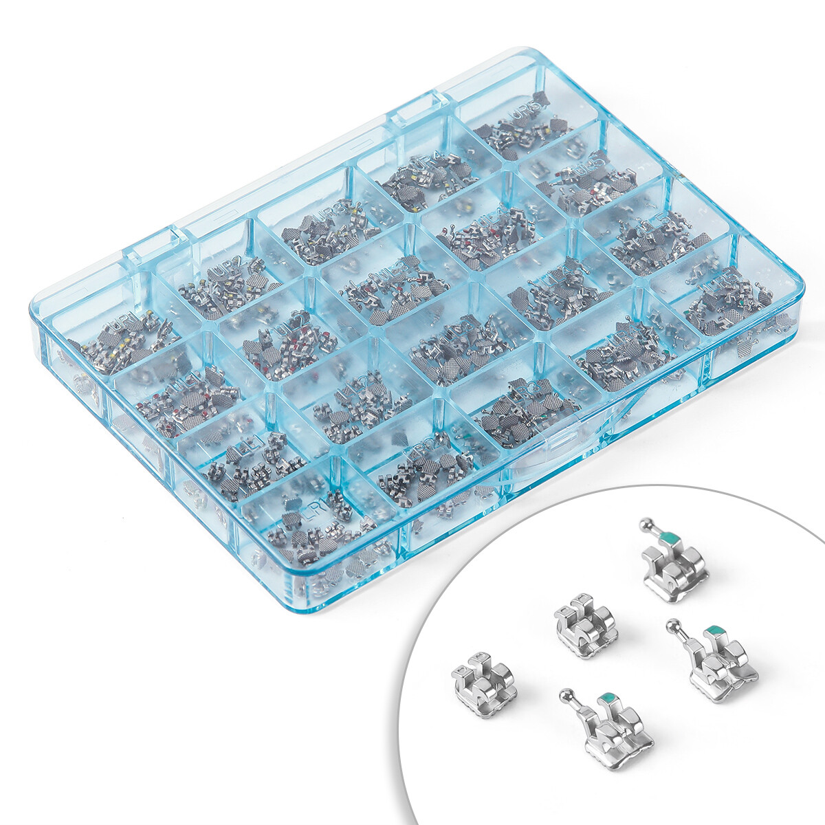 AZDENT Dental Orthodontic MIM Monoblock Brackets Braces Mini Roth/MBT 345 Hooks