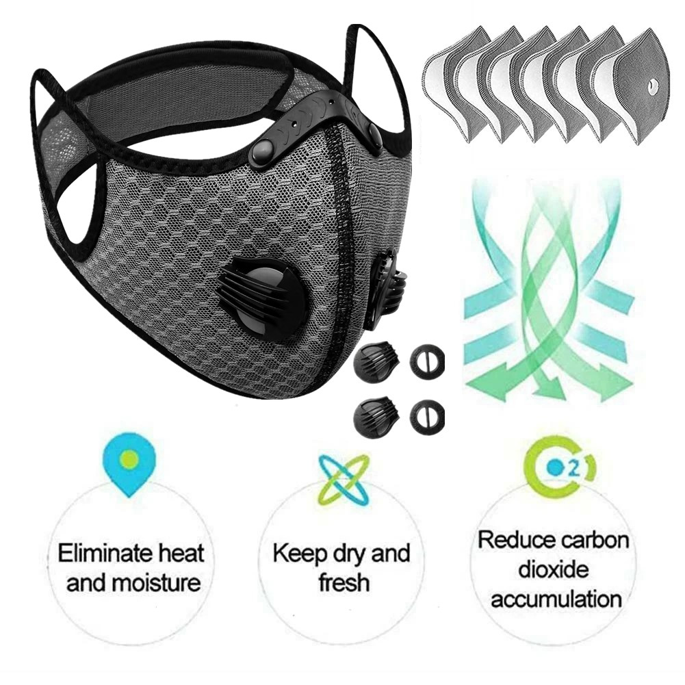 2 Pack Pollution Reusable Facepiece Half Face Shield Respirator Mask W/ Filter