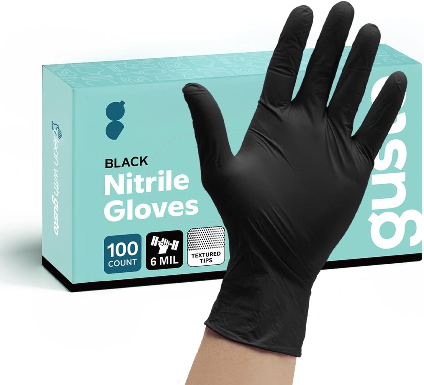 Comfy Package Black Nitrile HEAVY DUTY 6 Mil. Chemical Resistance, Latex & Po…