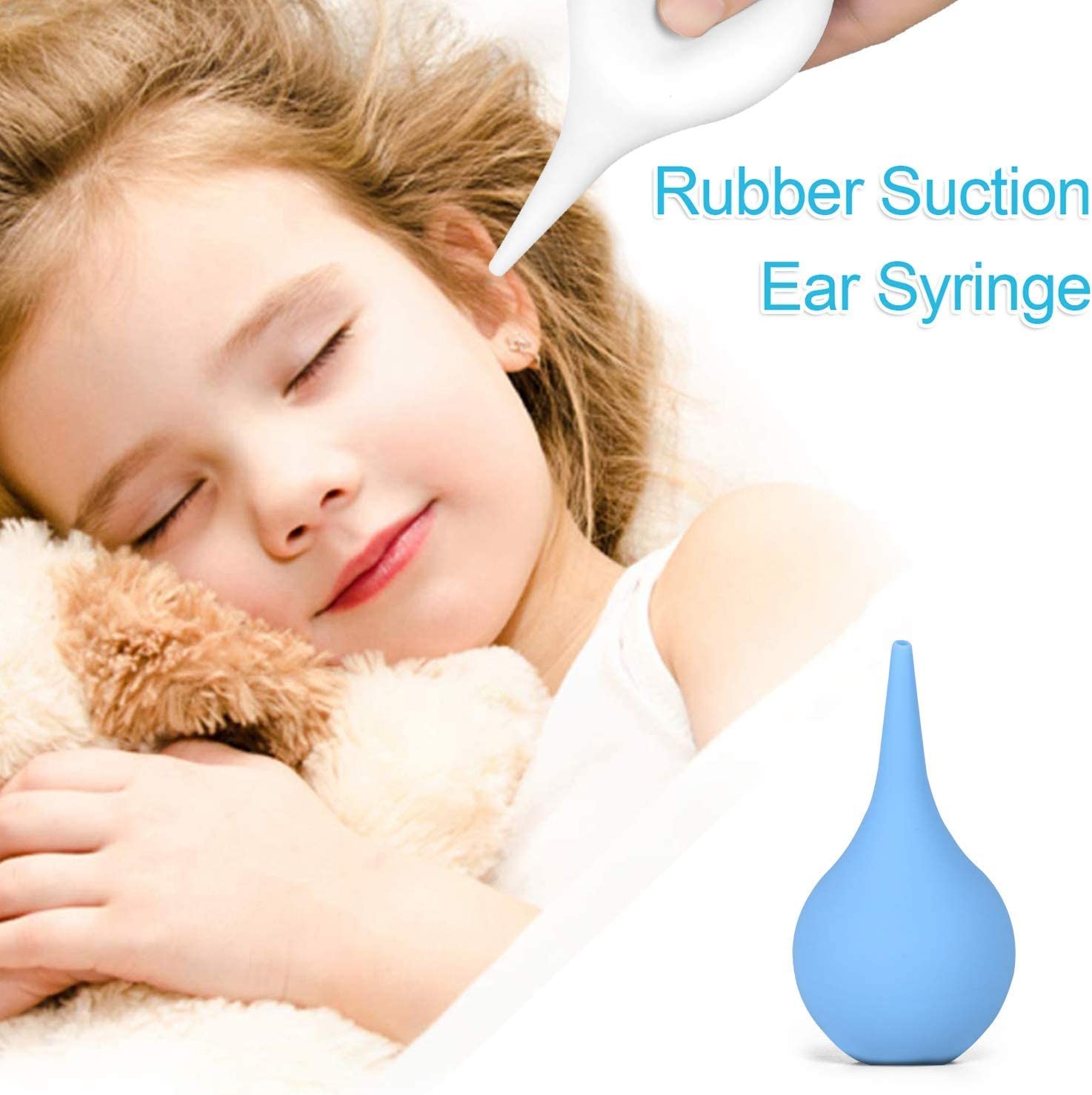 2 Pack Ear Syringe 2oz / 60ml Hand Bulb 2 Count (Pack of 1), blue