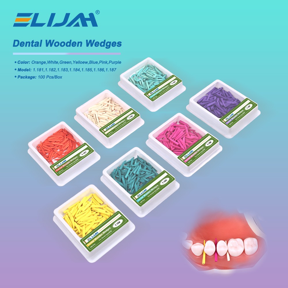 100pcs/Box Mixed Dental Fixing Wooden Wedges for Dental Restoration for matrices