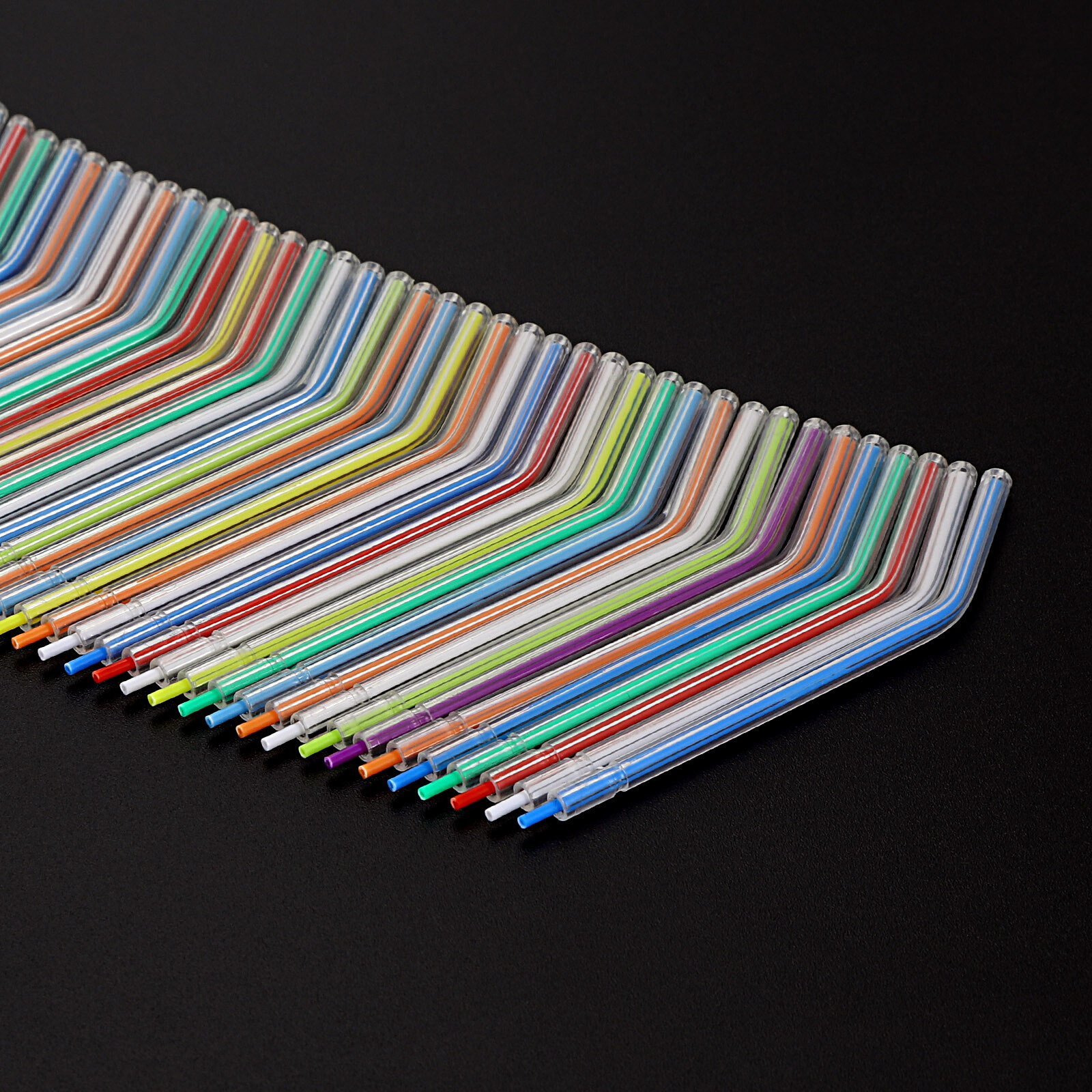 250 Pcs Colorful Plastic Disposable 3-Way Dental Syringe Air Water Nozzles Tips