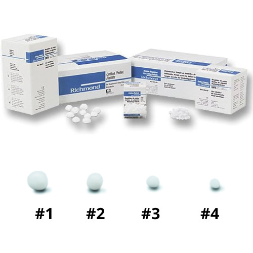 UP TO 3000 Richmond Dental Medical Tiltop Cotton Pellets #1;2;3;4;Assorted