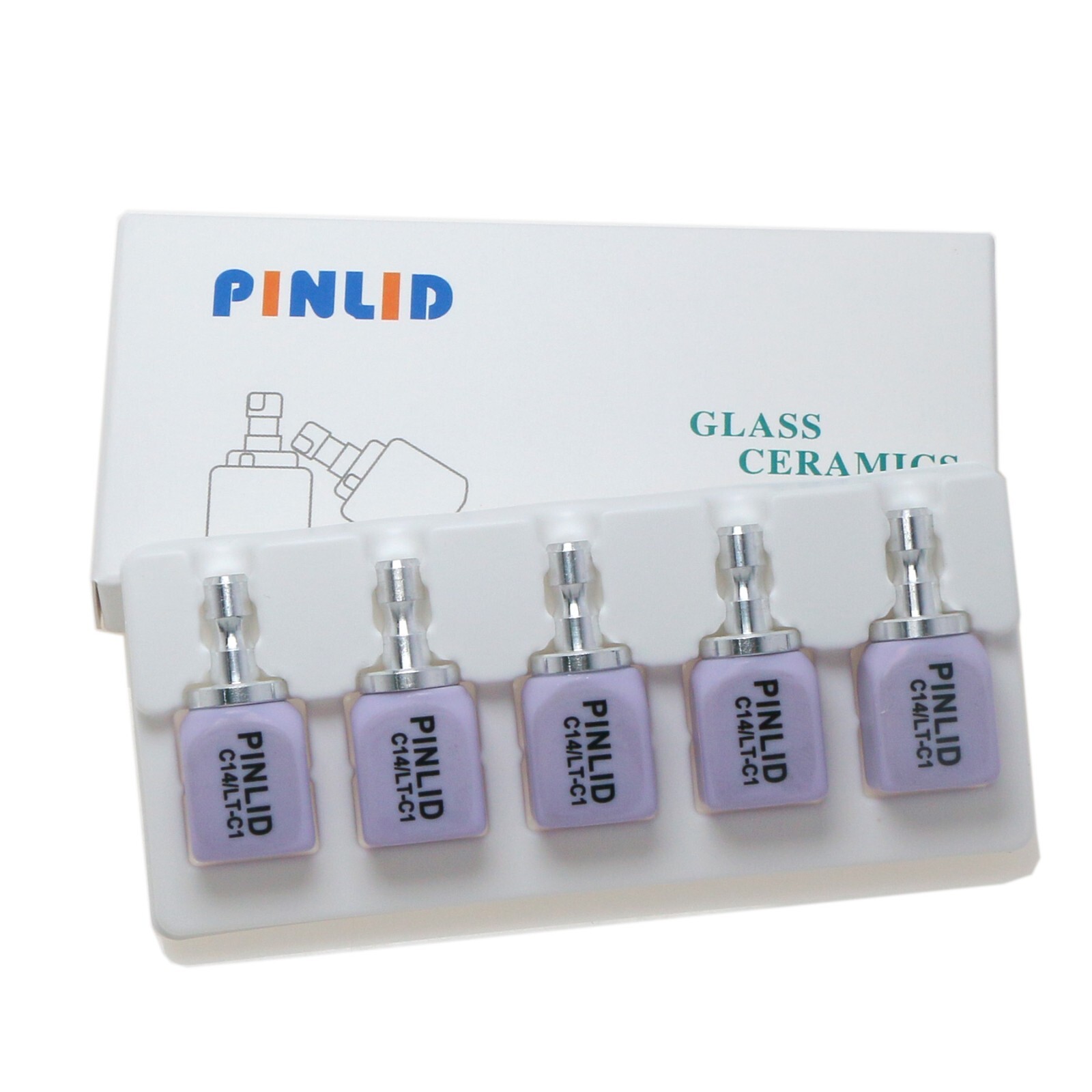 US 5Pcs/Box Dental C14 LT Glass Ceramic Lithium Dislicate Blocks Cerec CAD CAM