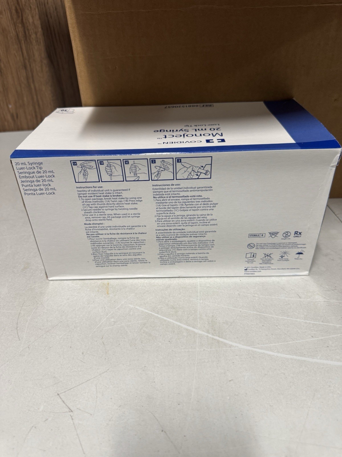 Covidien Monoject 20mL Syringe Luer Lock 300 Total (6 Boxes x 50) New