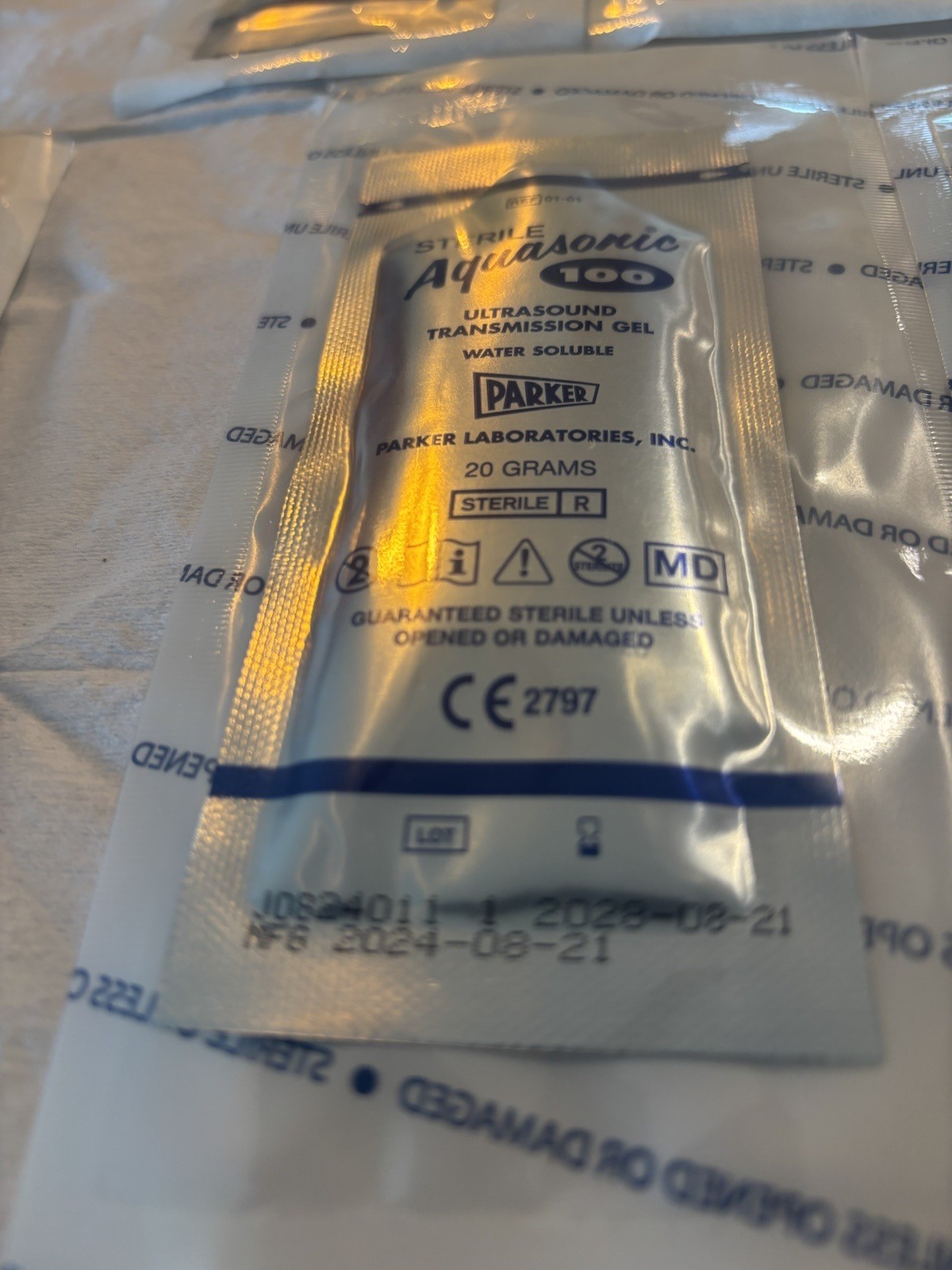 Aquasonic 100 Ultrasound Transmission Gel Sterile (5 Seal Pouch) Exp 8/2024