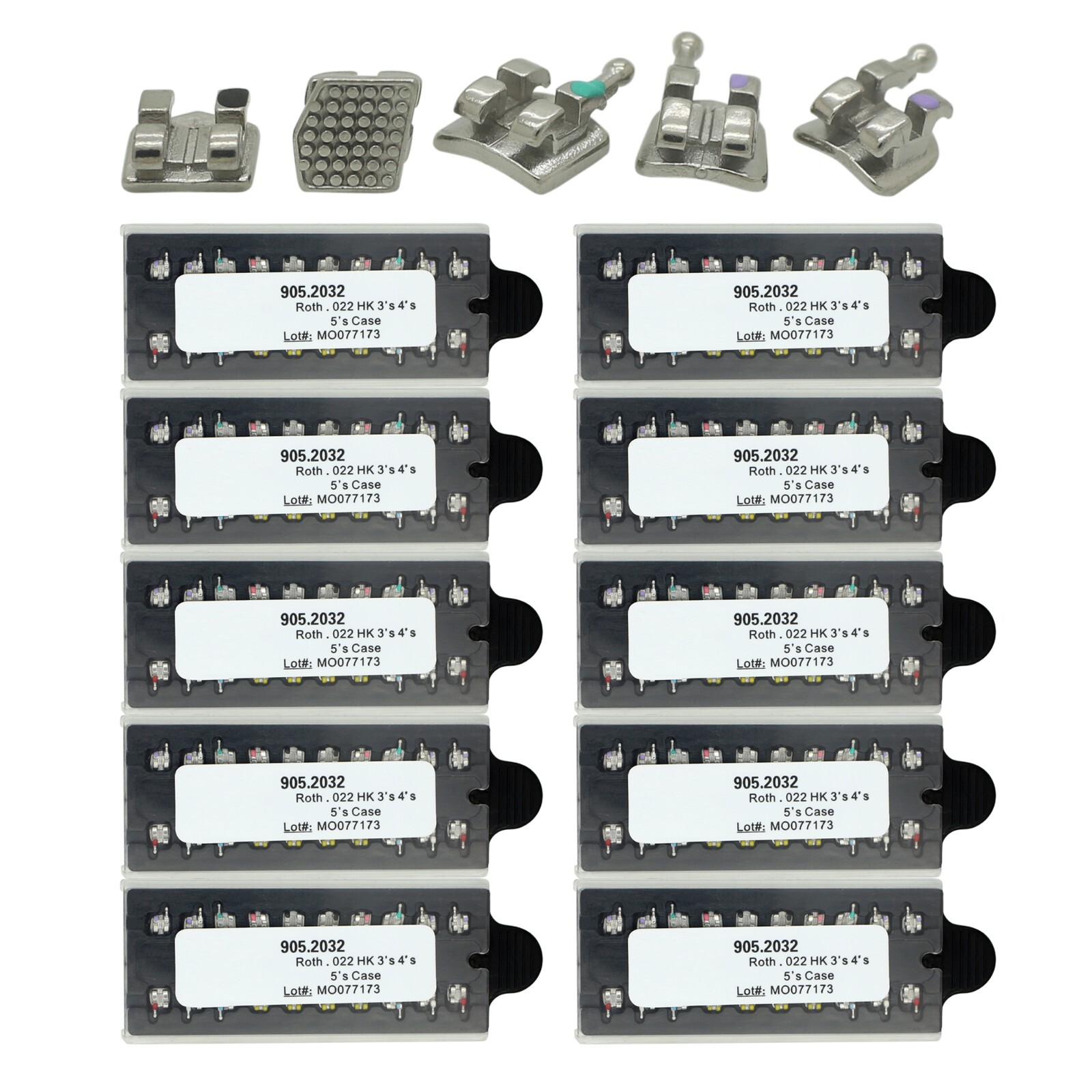 Dental Orthodontic Metal Bracket Braces MIM Roth Slot 022 345 Hooks 5-5 10 Kits
