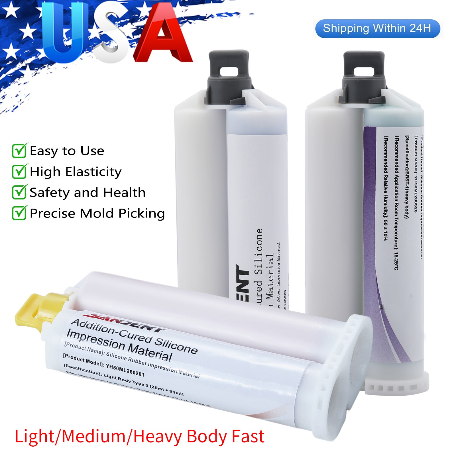 50ML VPS Impression Material Fast/Regular Set HP PVS Cartridges