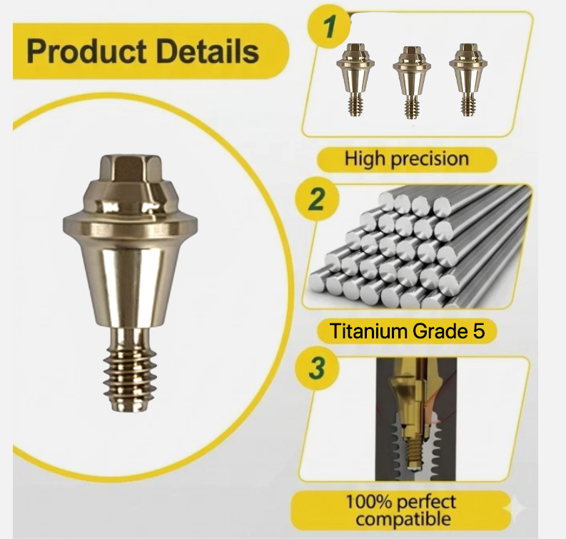 10pcs RP 4815 Dental Multi unit straight abutment Fits to Nobel Active RP