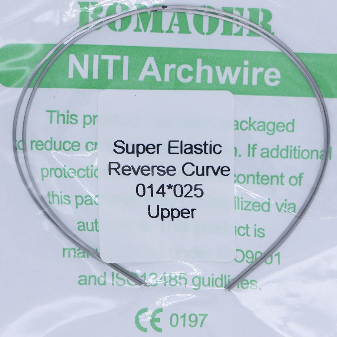 50×Dental Orthodontic Niti Rectangular Arch Wires Reverse Curve 14×25 Upper