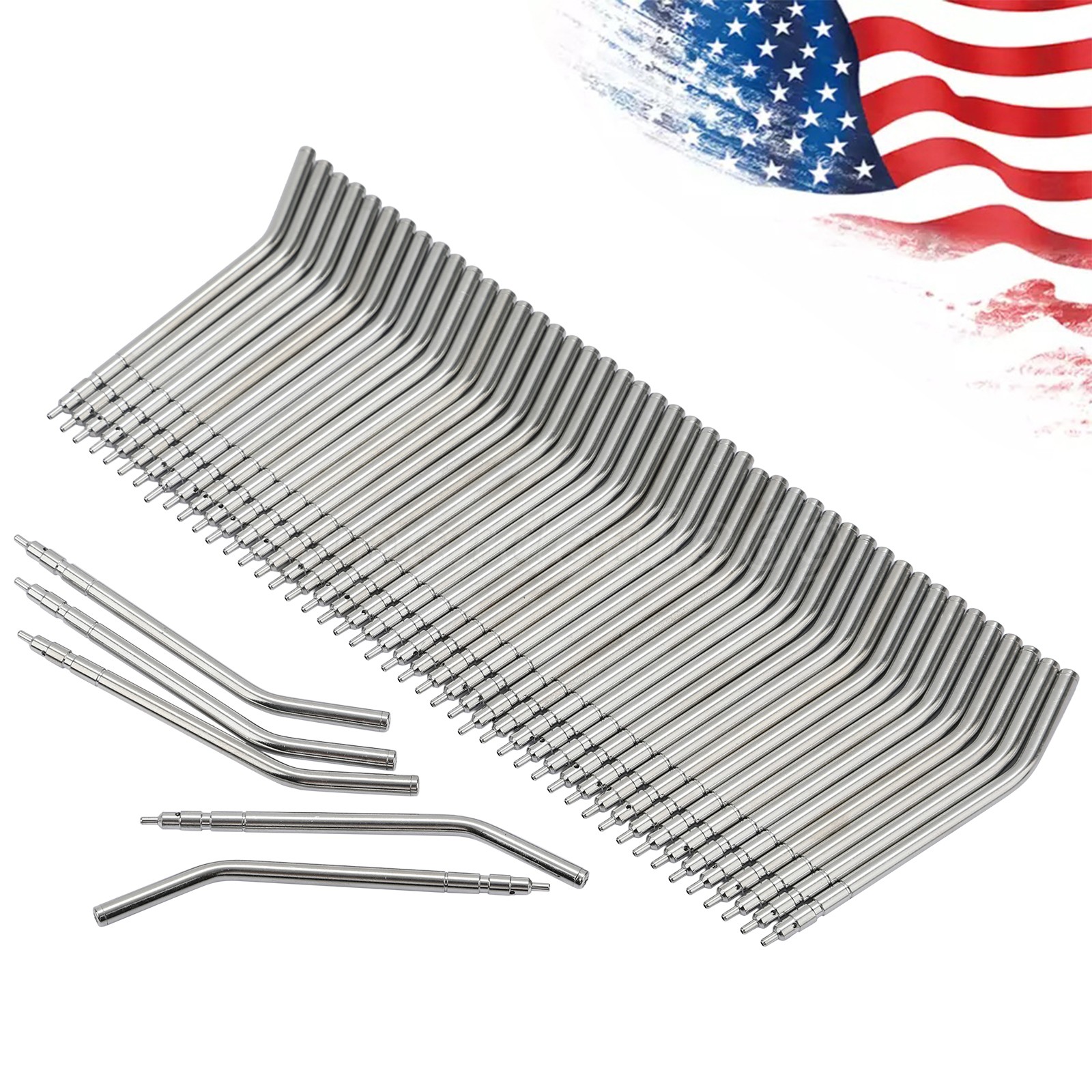 50x Dental Air Water Syringe Spray Nozzles 3-in-1 Alloy Tubes Tips Three Way SA
