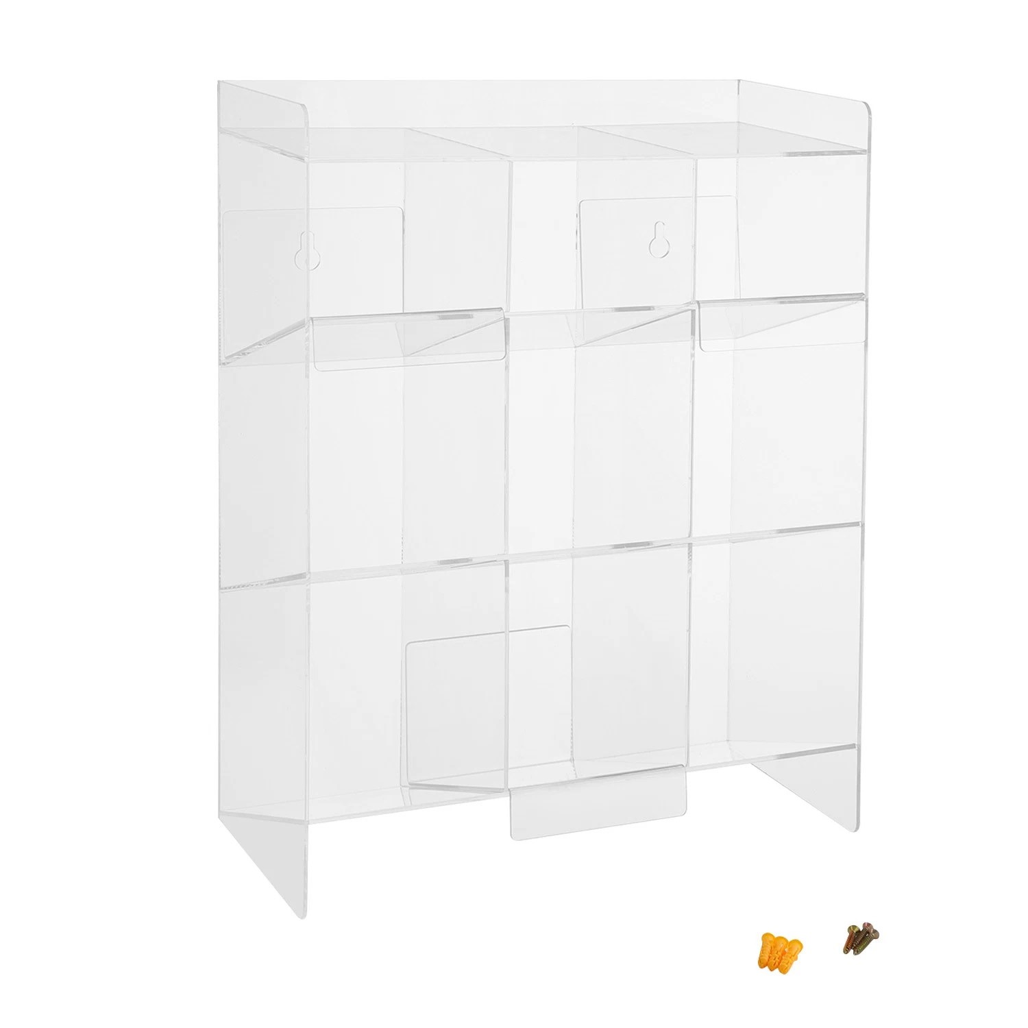 Clear Acrylic Test Tube Holder Wall Mounting & Countertop Tube Organizer