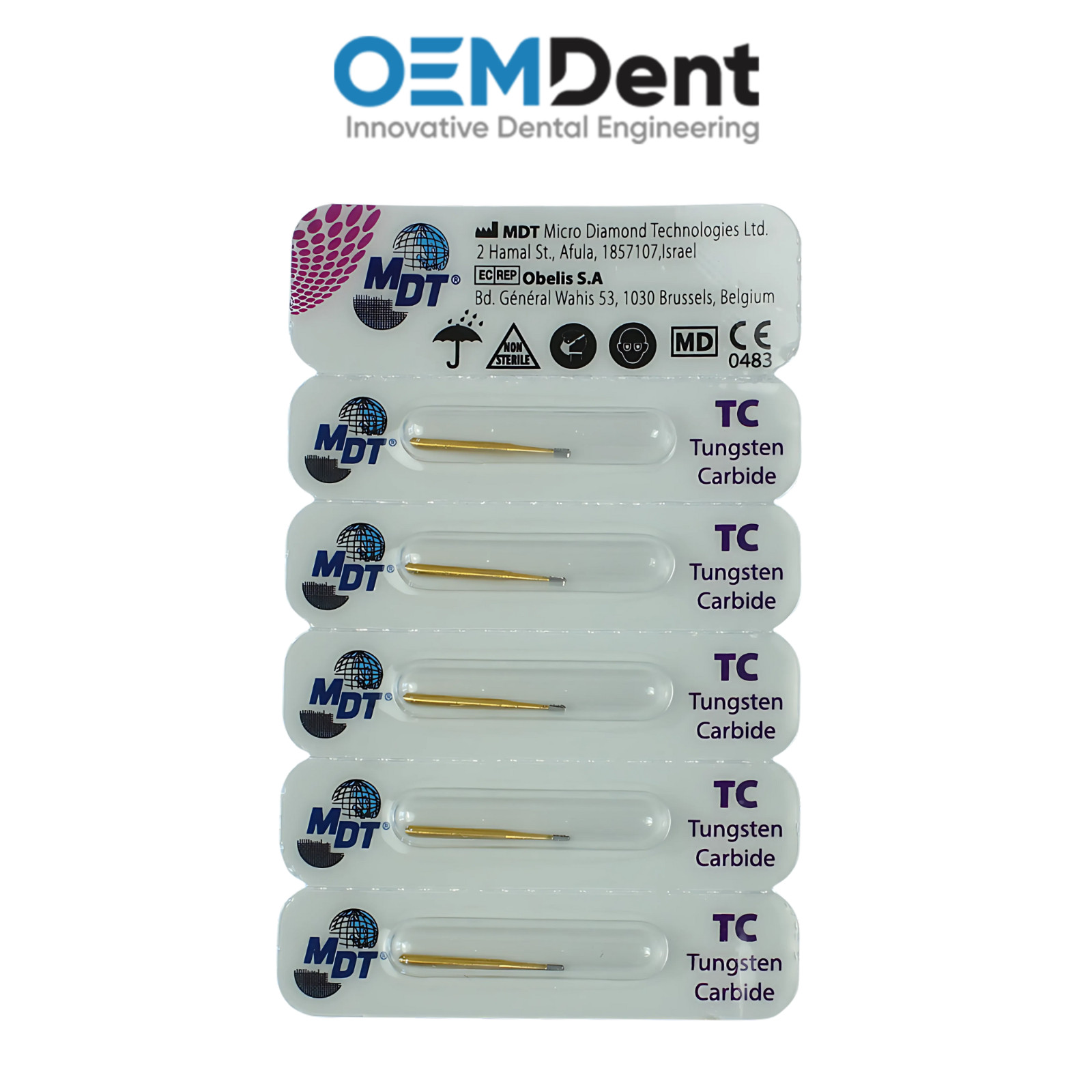 MDT Metal Crown Cutters FG Carbide Burs Smooth Surface L19.0mm Restorations