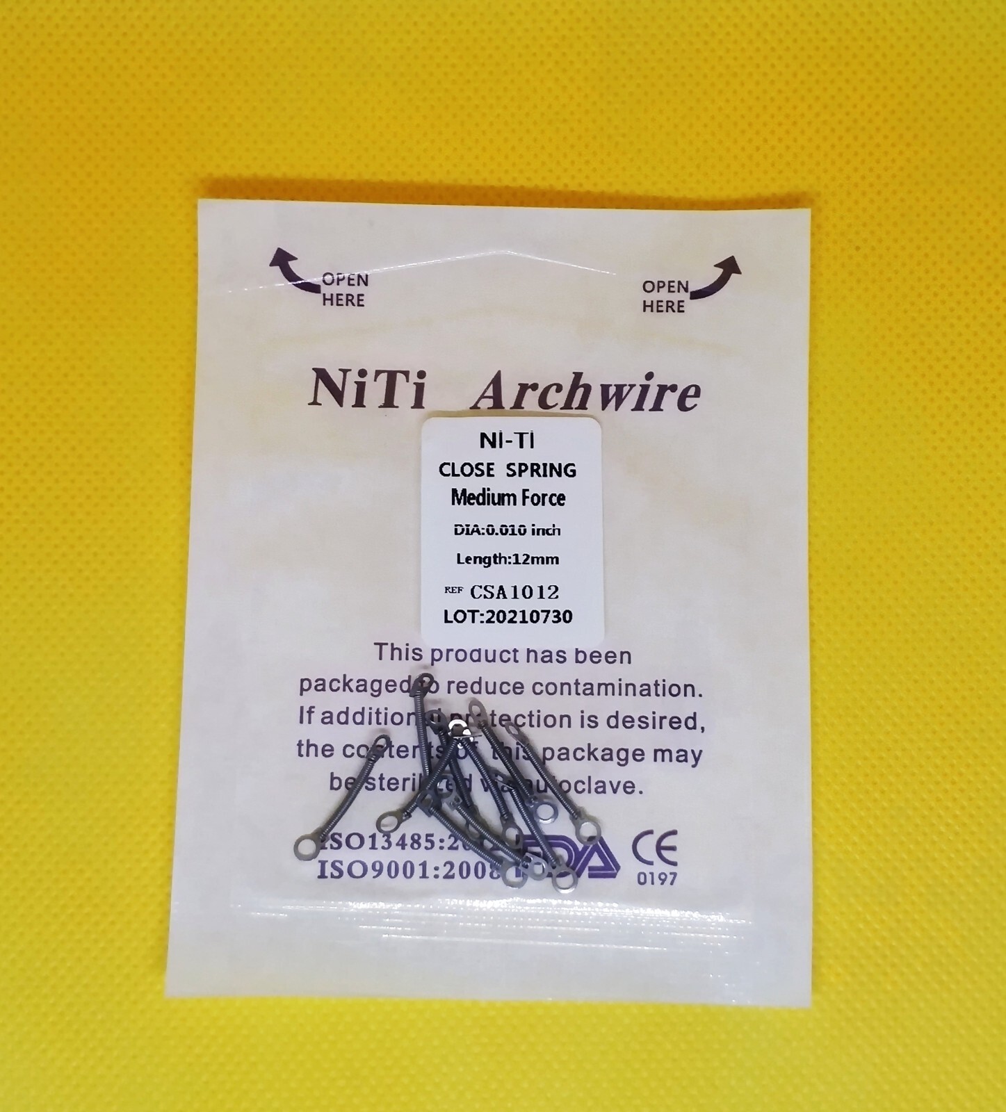 50Packs Dental Orthodontic Close Spring NiTi Alloy 0.010/012*6/9/12 mm Medium