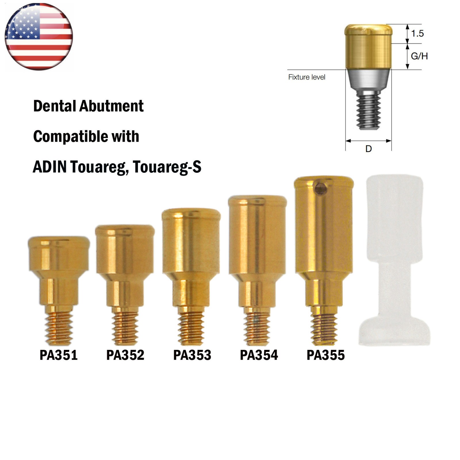 Dental Core Tool Ø3.5mm for BEGO, Zimmer, MIS, Cortex, Adin Attachment Abutments