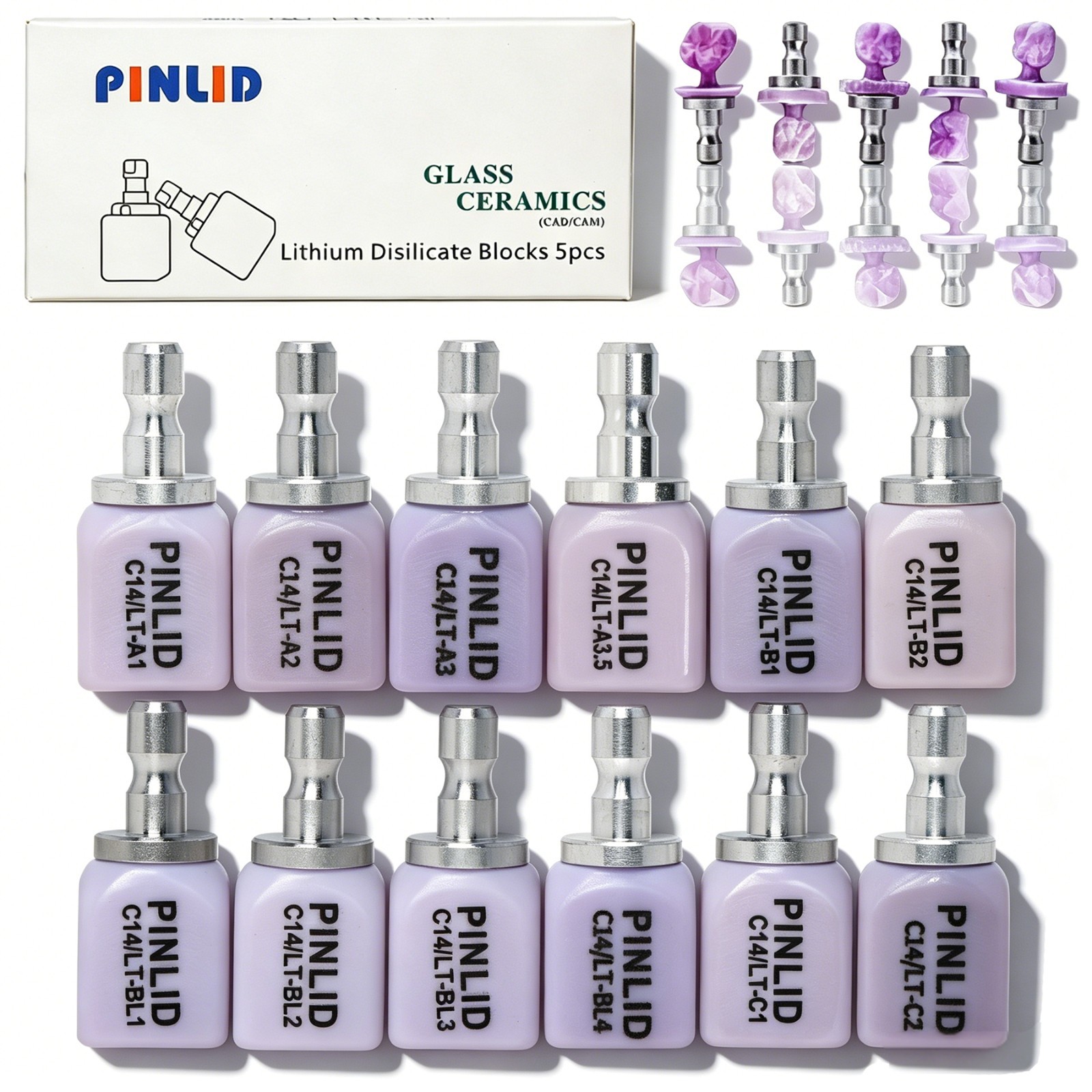 Dental C14 Glass Ceramic Block HT LT Emax Lithium Disilicate for CEREC CAD/CAM