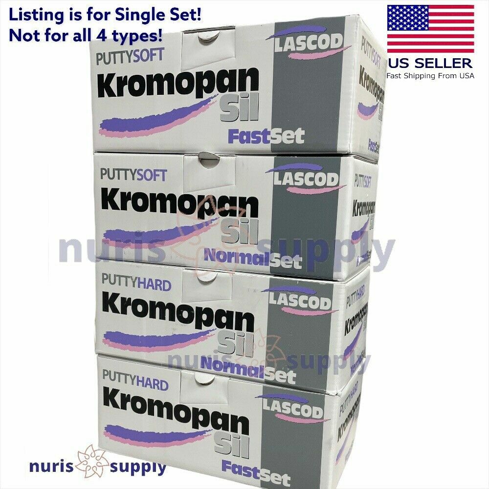 KromopanSil Dental VPS Putty Impression Material 2×300 ml Soft Hard Fast Normal