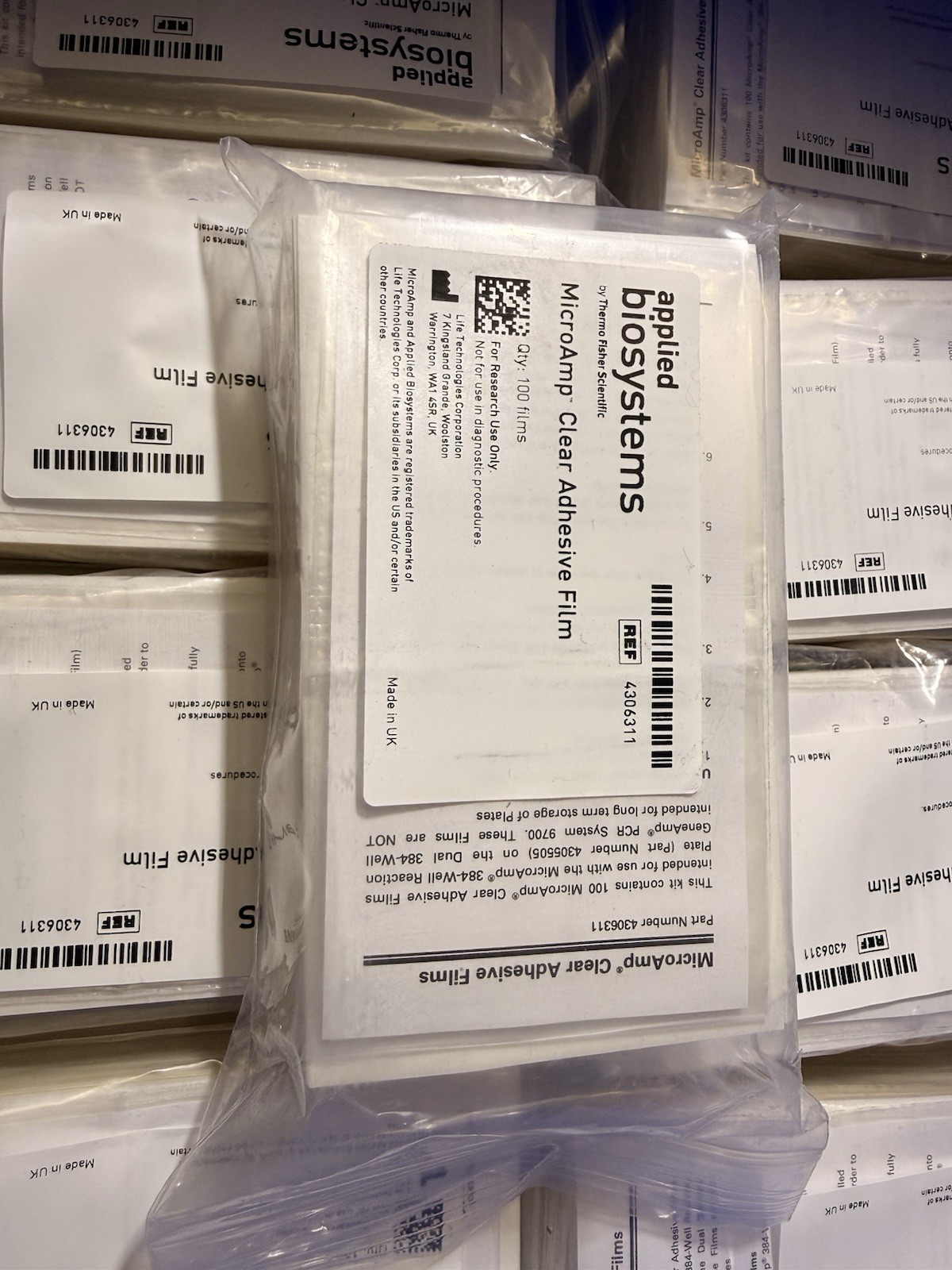 APPLIED BIOSYSTEMS 4306311 MICROAMP CLEAR ADHESIVE FILM PACK OF 100