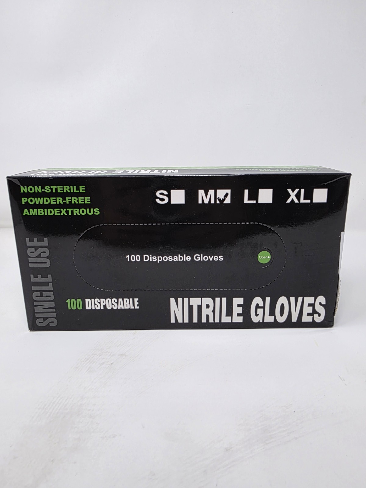 Black Nitrile Disposable Gloves Medium 100 Count Latex Free 3 Mil Ambidextrous