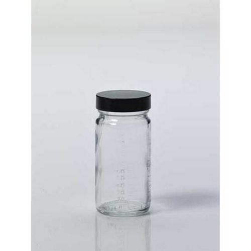 Glass Beaker Bottle 60mL 2oz Wide Mouth Screw Cap Graduated 48 Pack Lab Use