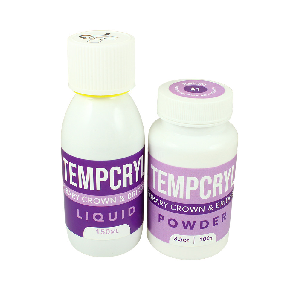 1x Dental Tempcryl Self Curing Acrylic Resin Set Powder 100g & Liquid 150ml A3.5