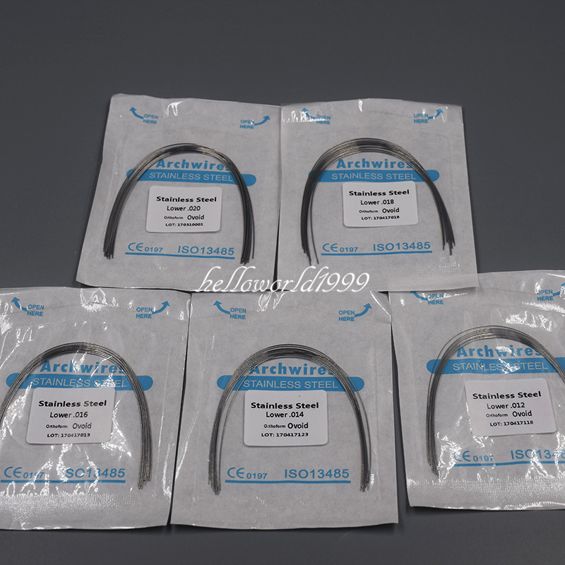50 Pcs Dental Orthodontic Stainless Steel Round Arch Wire Upper/Lower 012-020