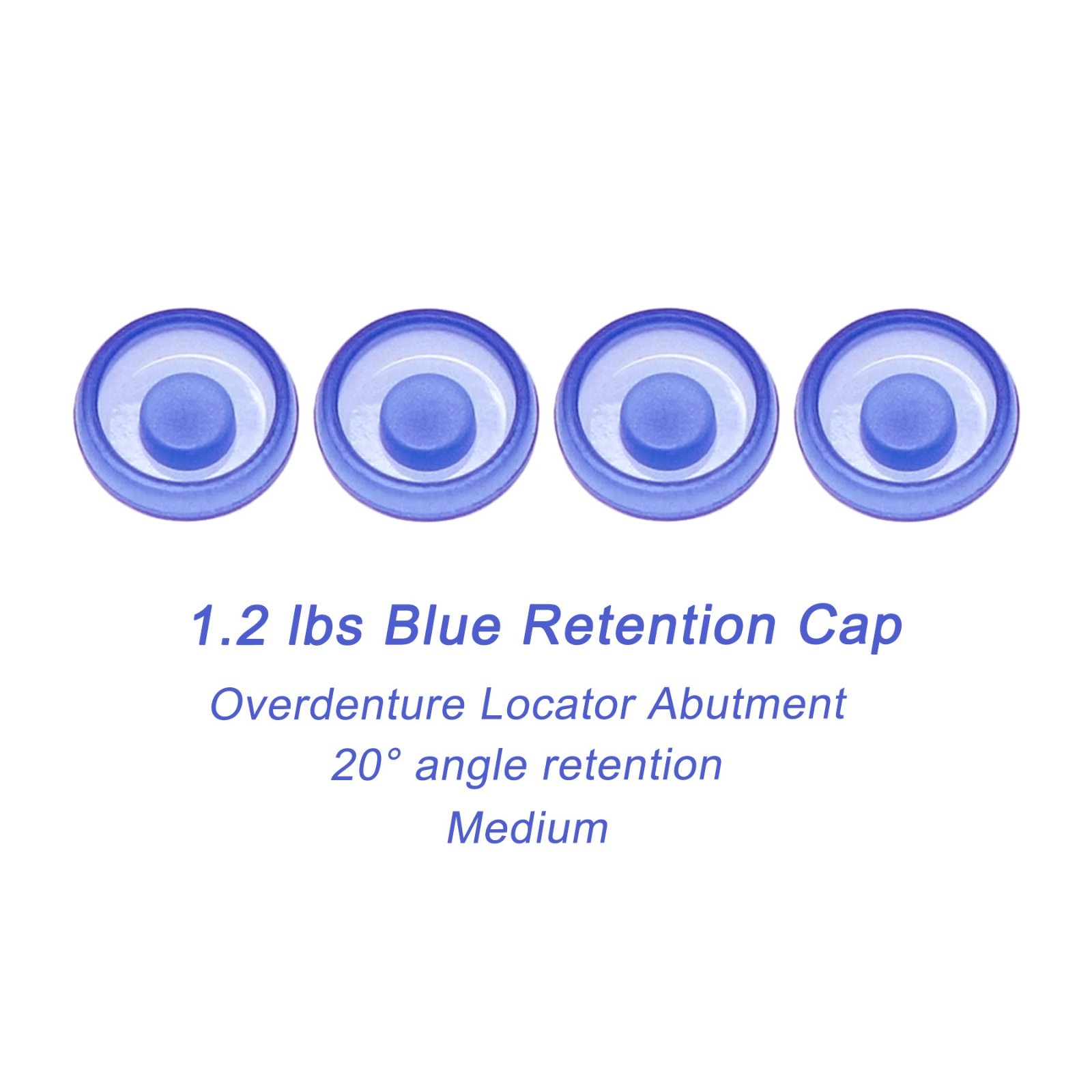 US Color Coded Retention Cap Inserts 0.8/1.2/2.4lbs for Locator Overdenture 4Pcs