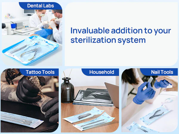 JMU 200Pcs/Box Dental Self-Sealing Sterilization Pouches 2.25″ x 5″