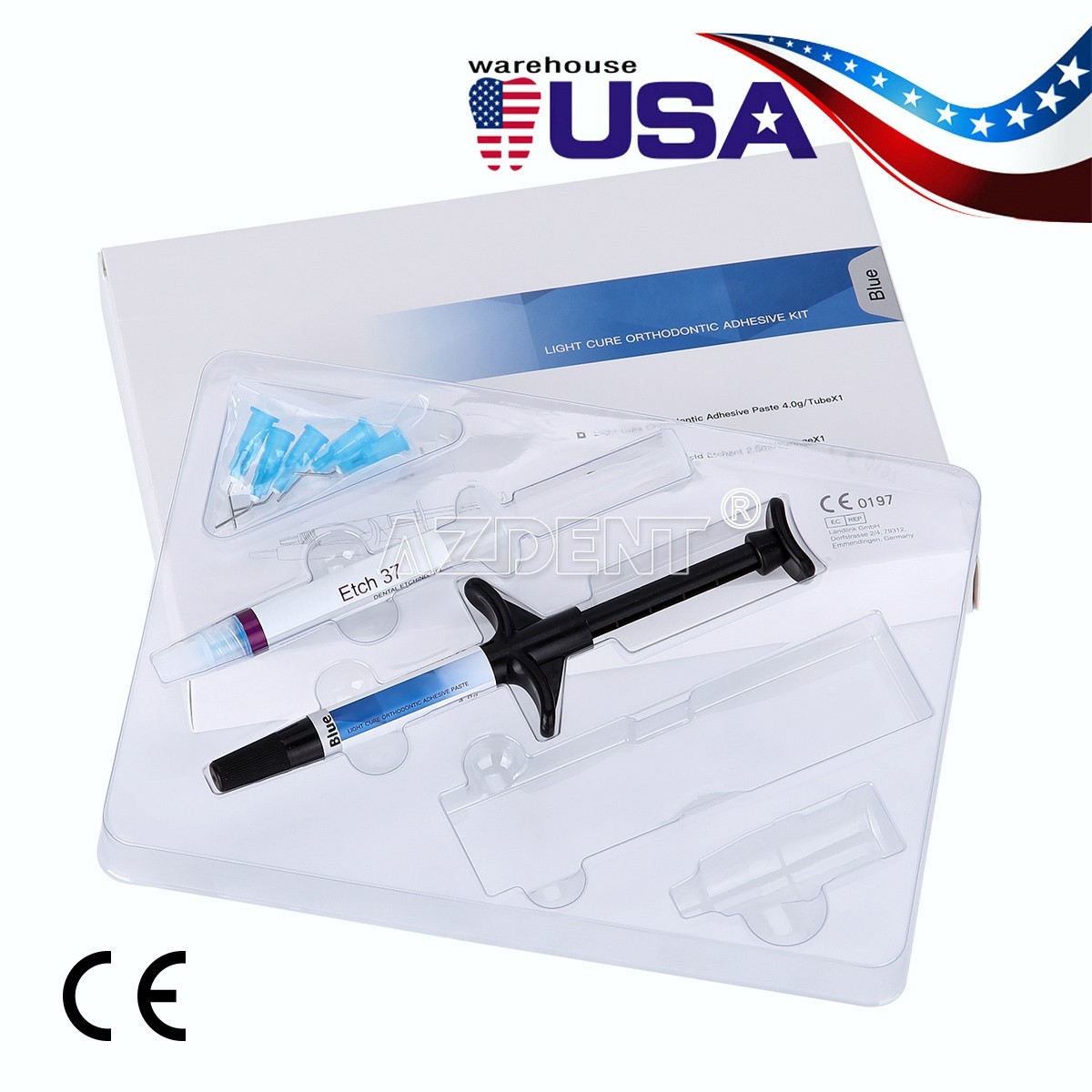 Dental Light Cure Orthodontic Adhesive Kit Blue Open bite and ortho band bonding