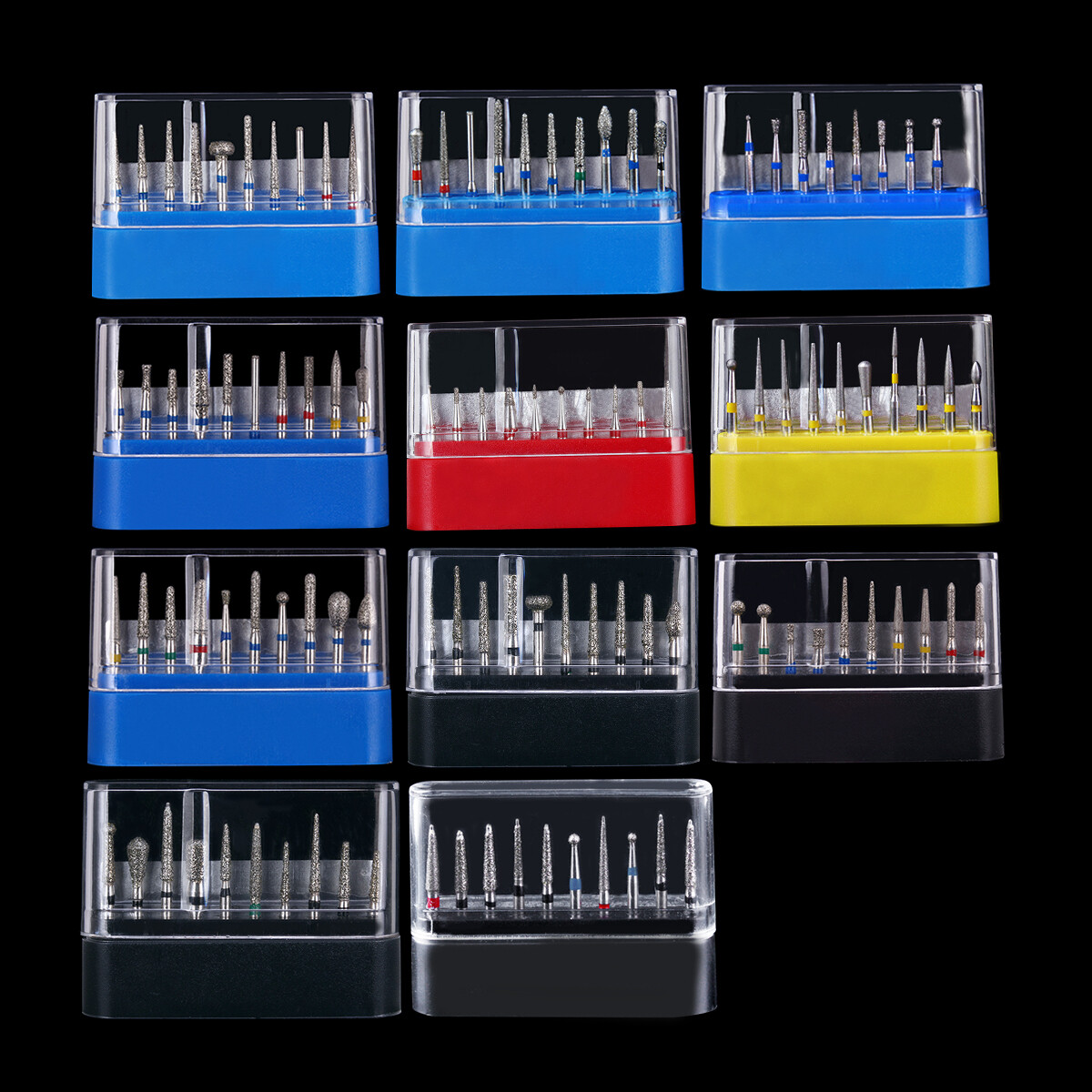 10PCS/Kit Dental Diamond Burs Kit FG101-FG117 fit Handpiece AZDENT