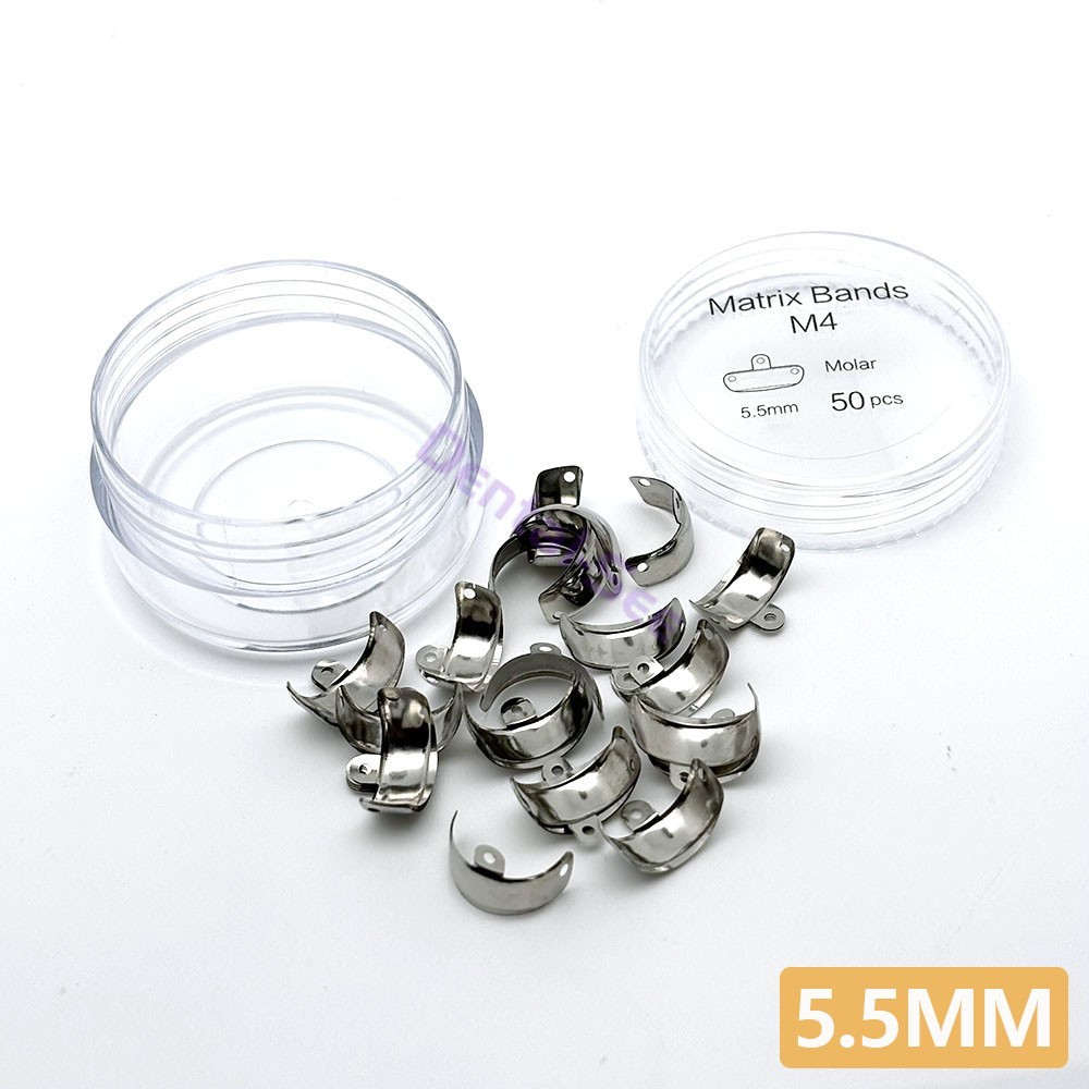 50Pcs/Box Dental Metal Matrix Bands M4 With Hole Sectional Contoured Matrice