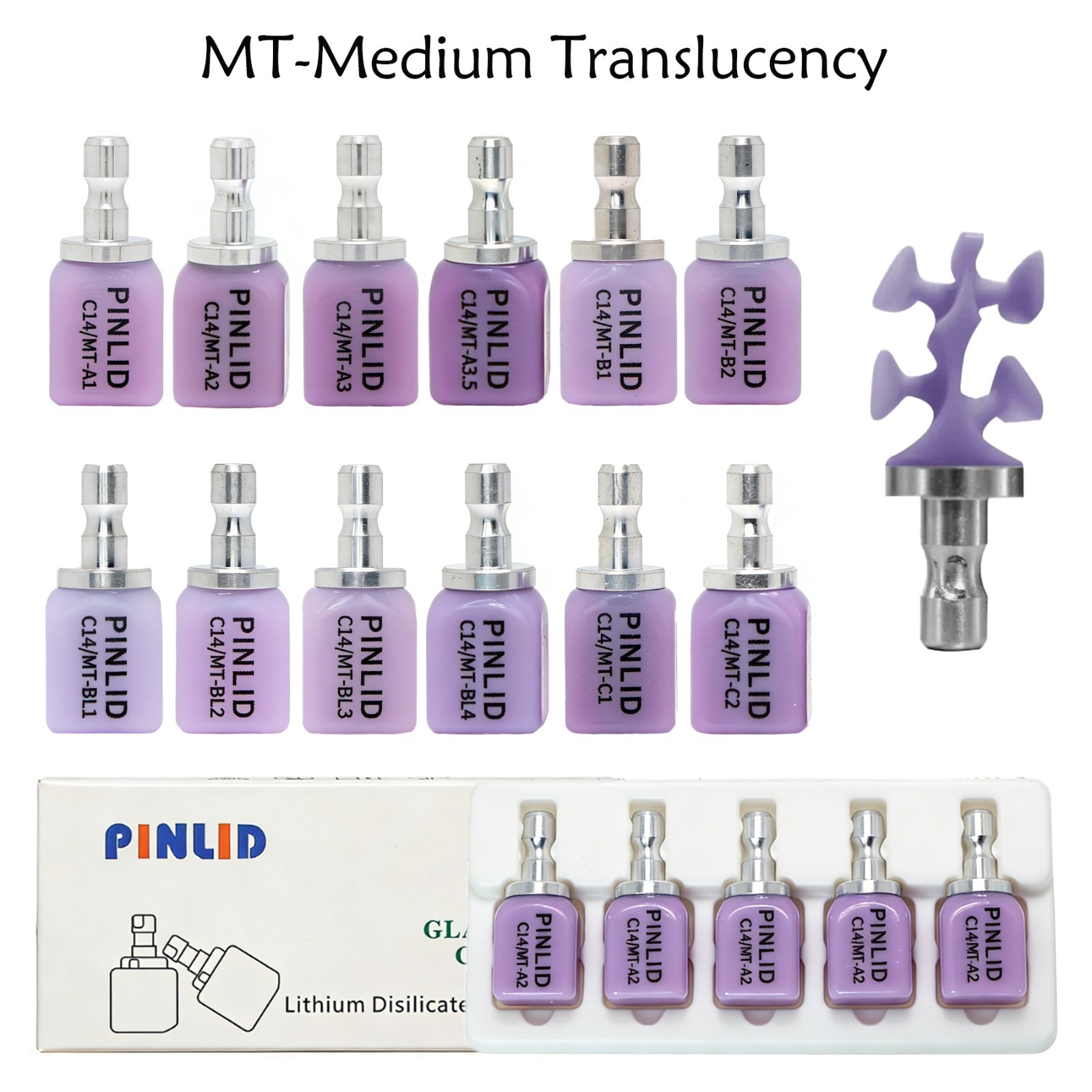 C14 MT Dental Emax Lithium Disilicate Glass Ceramic (LS2) CAD CAM Milling Blocks