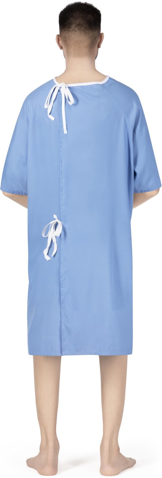Men’s Hospital Gown Soft and Comfortable Patient Gown X-Small-Small Ciel Blue