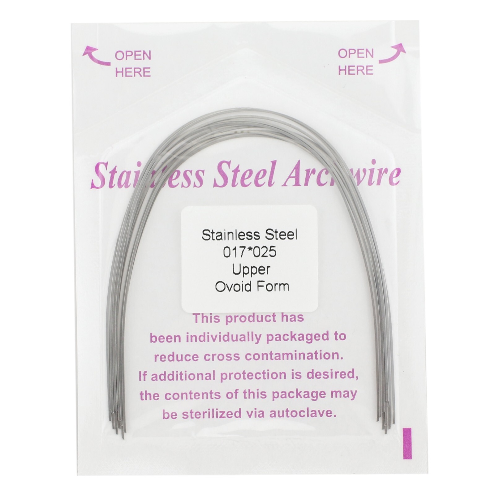 100pcs Dental Orthodontic Arch Wire Stainless Steel Ovoid Form Round Rectangular