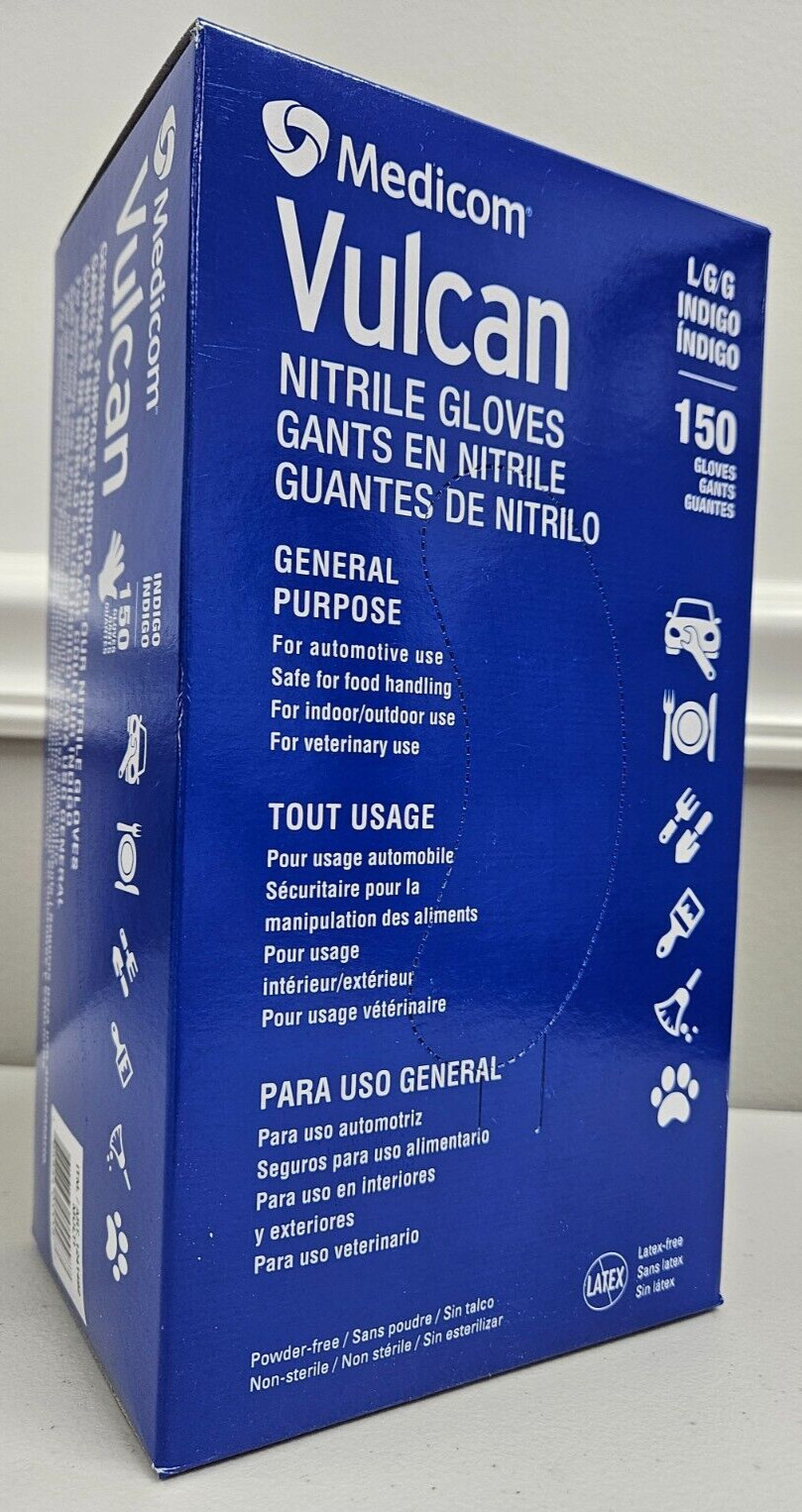 Medicom Vulcan Nitrile Glove Gant General Purpose LARGE 150 Automotive LG L