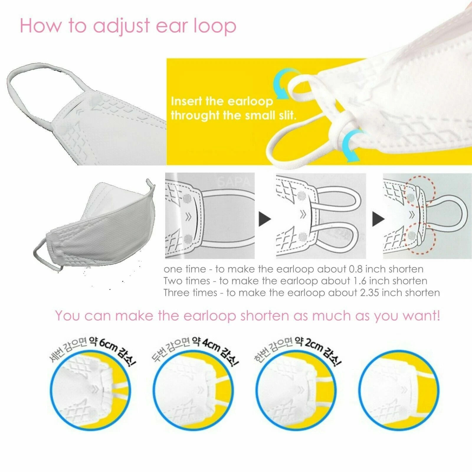 The Bio U&I Adjustable KF94 XXS Toddler Kids Korean Face Mask You & I Age 2 to 5