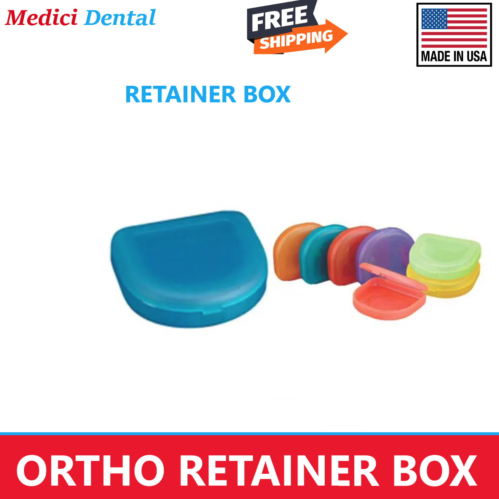 Dental Retainer Box Denture Storage Case Mouthguard Container 1″ Set Upto 300/Cs