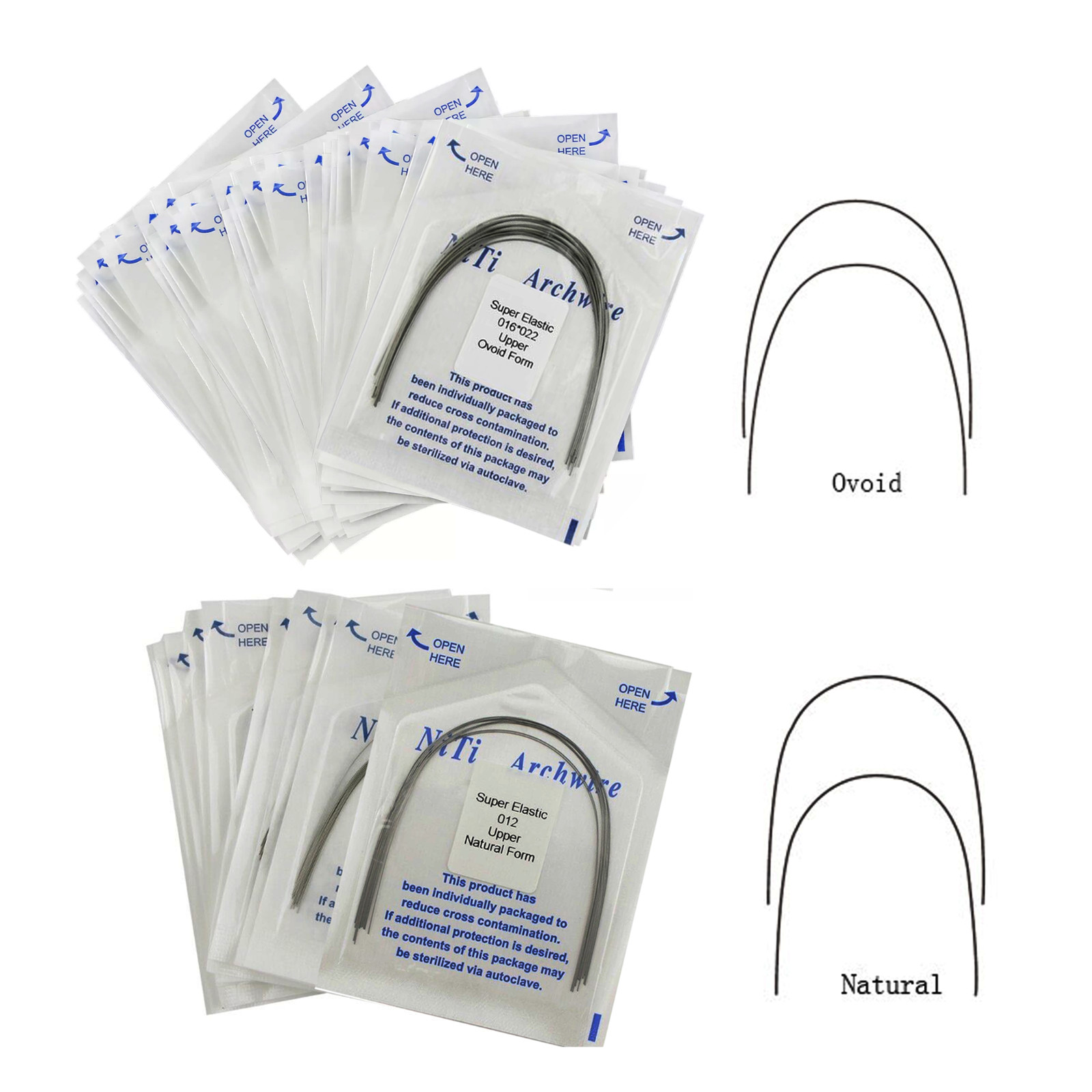 Dental Orthodontic Arch wire Ligature Ties Niti Elastic Ovoid Form Rubber Bands