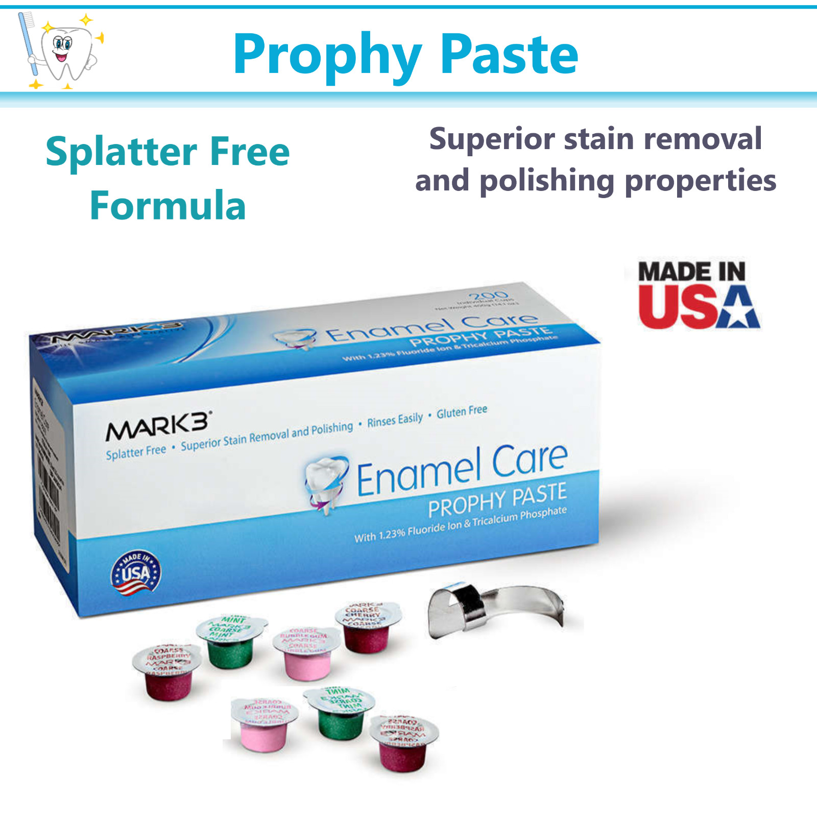 Dental Prophy Paste Up to 400 Prophylaxis Non Splatter Mark3 All types & Flavor