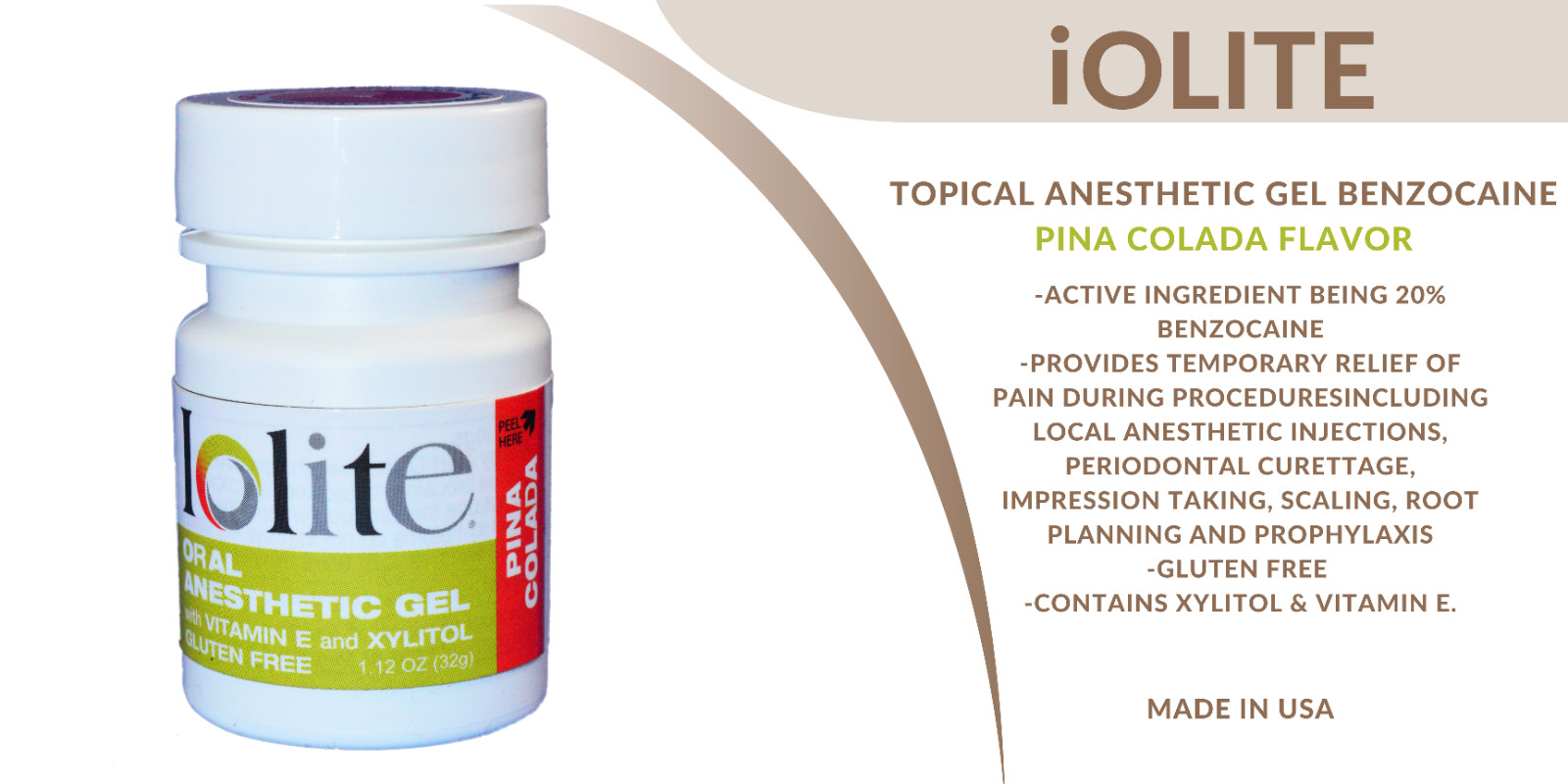 iOLITE Benzocaine 20% Topical Anesthetic Gel ASSORTED FLAVORS!!!-50 Bottles
