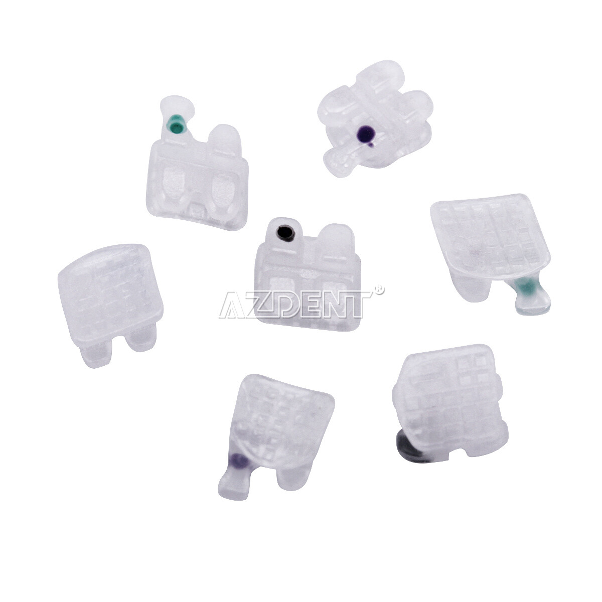 AZDENT Dental Orthodontic Ceramic Bracket Braces Roth MBT 0.022/ 018 Hooks 3 4 5